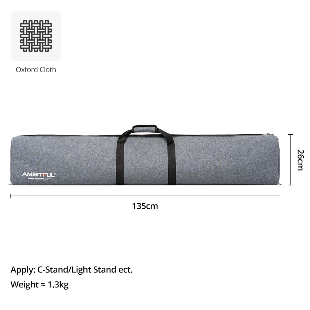 Ambitful Pb20 Heavy-Duty Carrying Case For C-Stand, Light Stand, Tripod - Waterproof Tote Bag Compatible With Boom Arm, Camera Tripod, Fishing Rod, Spotting Scopes (Photography/Videography/Fishing)