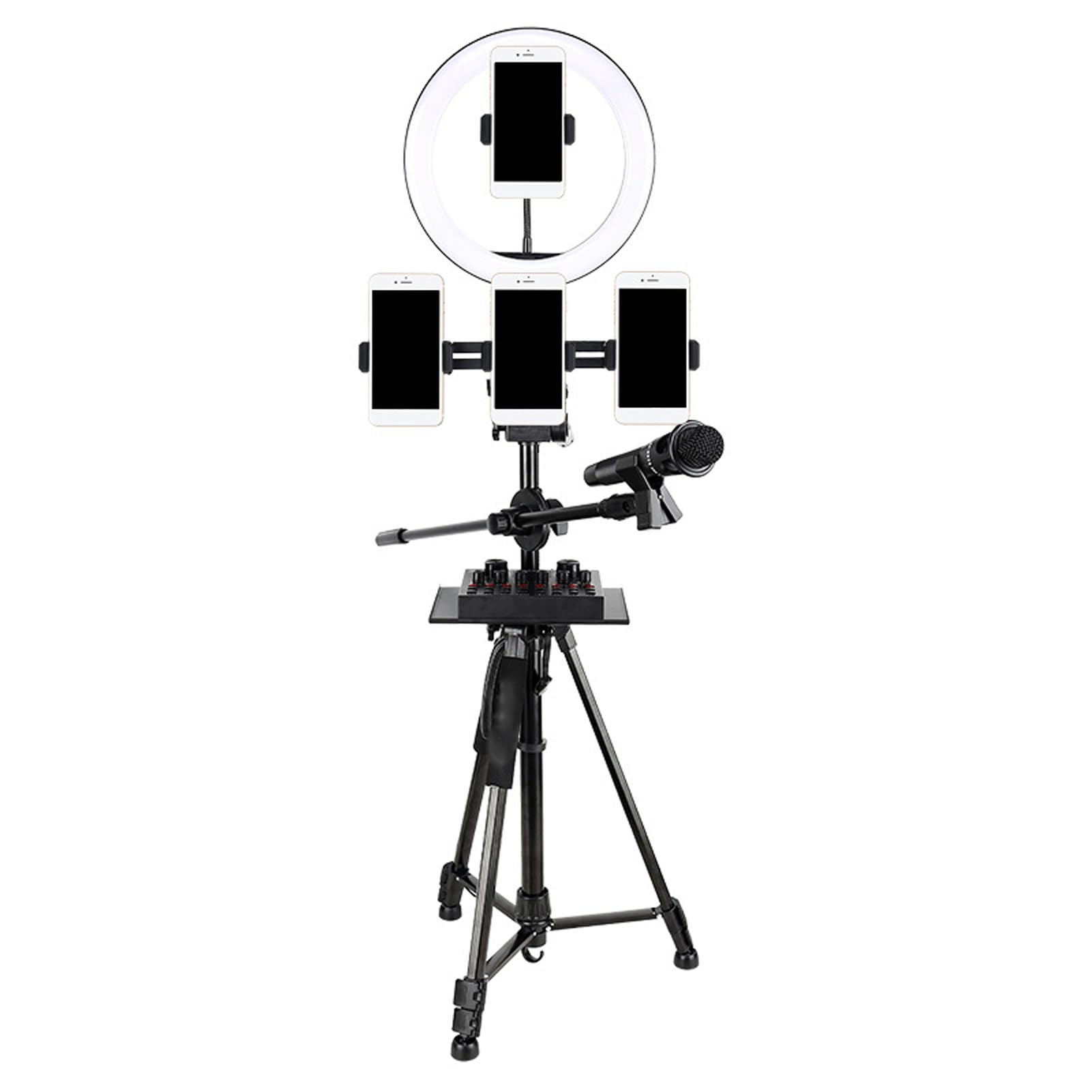 Akozon Camera Tripod Cell Phone Tripod Extendable Stand For Live Stream Makeup For Cameras Cell Phones