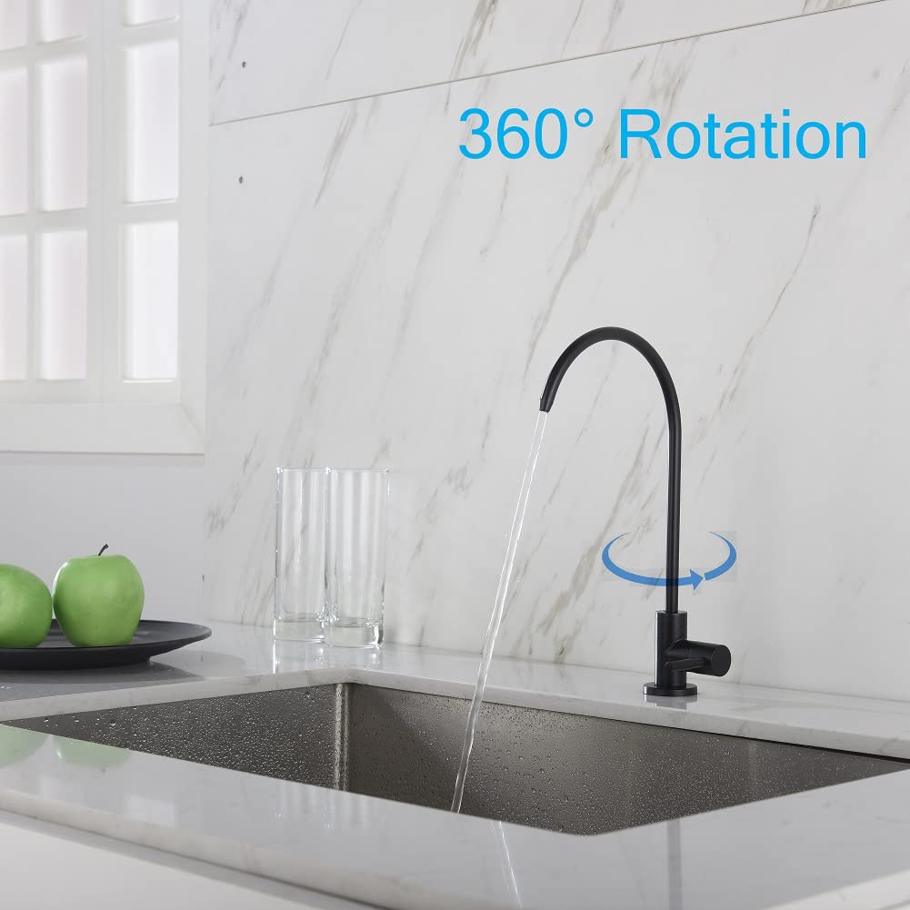 Apaix Drinking Water Faucet Matte Black, Kitchen Water Purifier Faucet For Non-Air Gap Reverse Osmosis Water Filtration System
