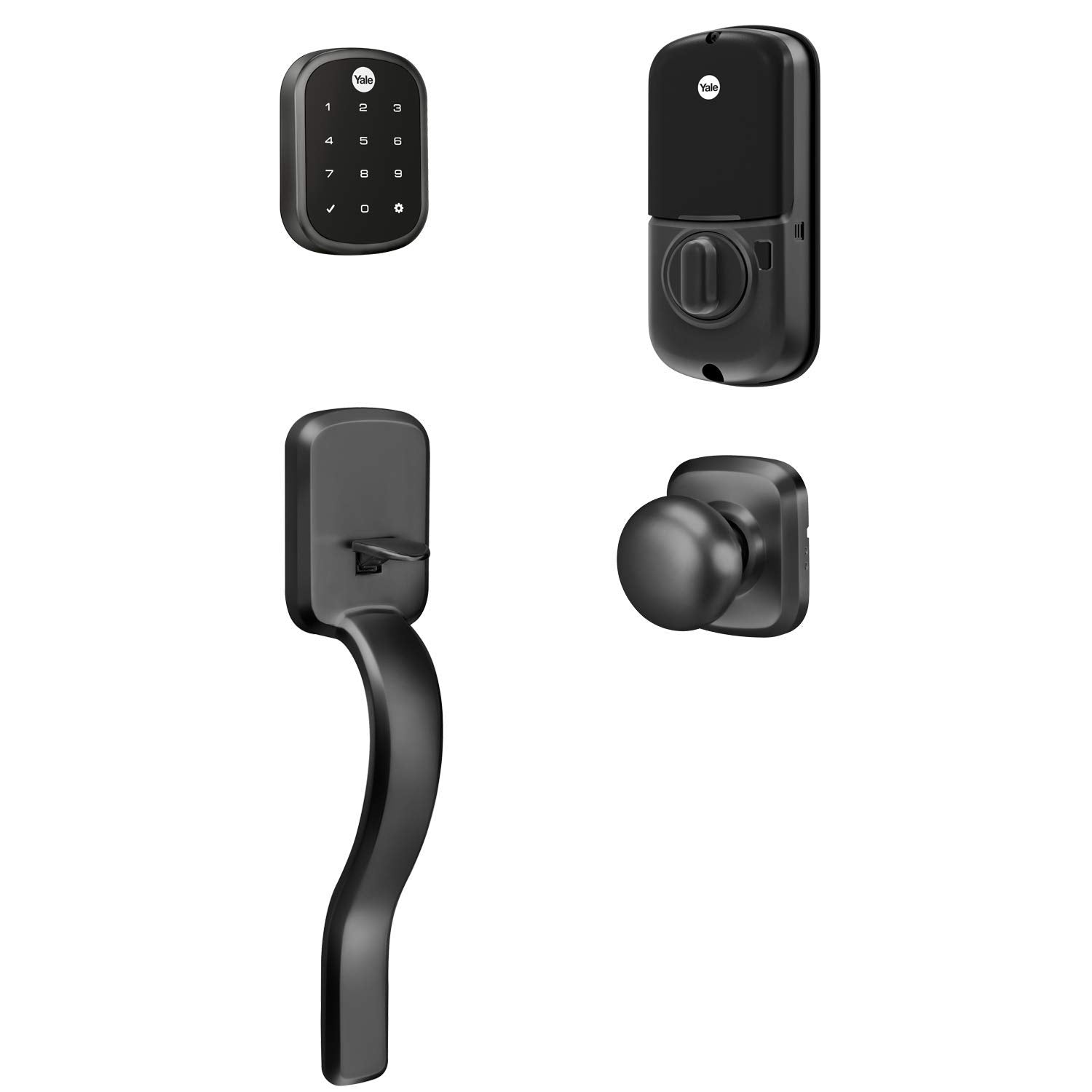 Yale Security Yale Assure Lock Sl, Wi-Fi Smart Lock With Ridgefield Handleset - Works With The Yale Access App,  Alexa, Google Assistant, Homekit, Phillips Hue And Samsung Smartthings, Black Suede