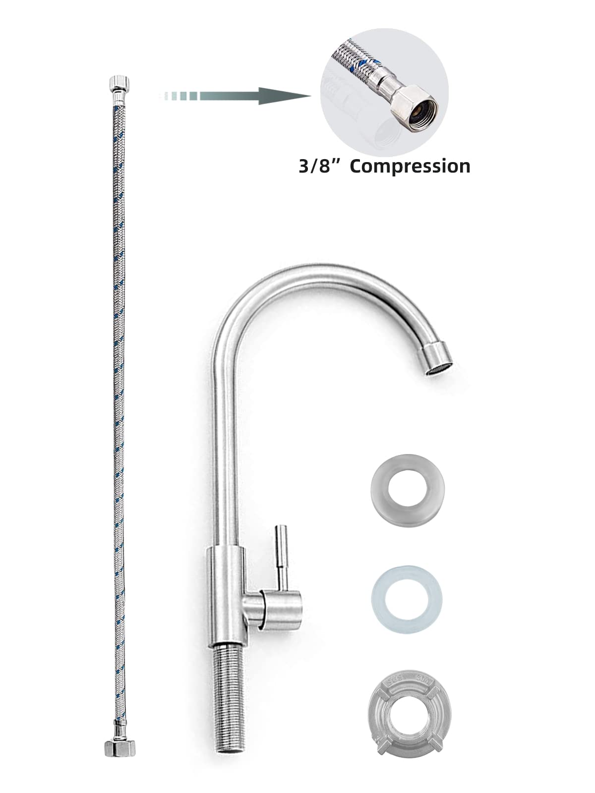 Bifordo Cold Water Only Faucet Sus304 Stainless Steel Faucet For Kitchen Sink