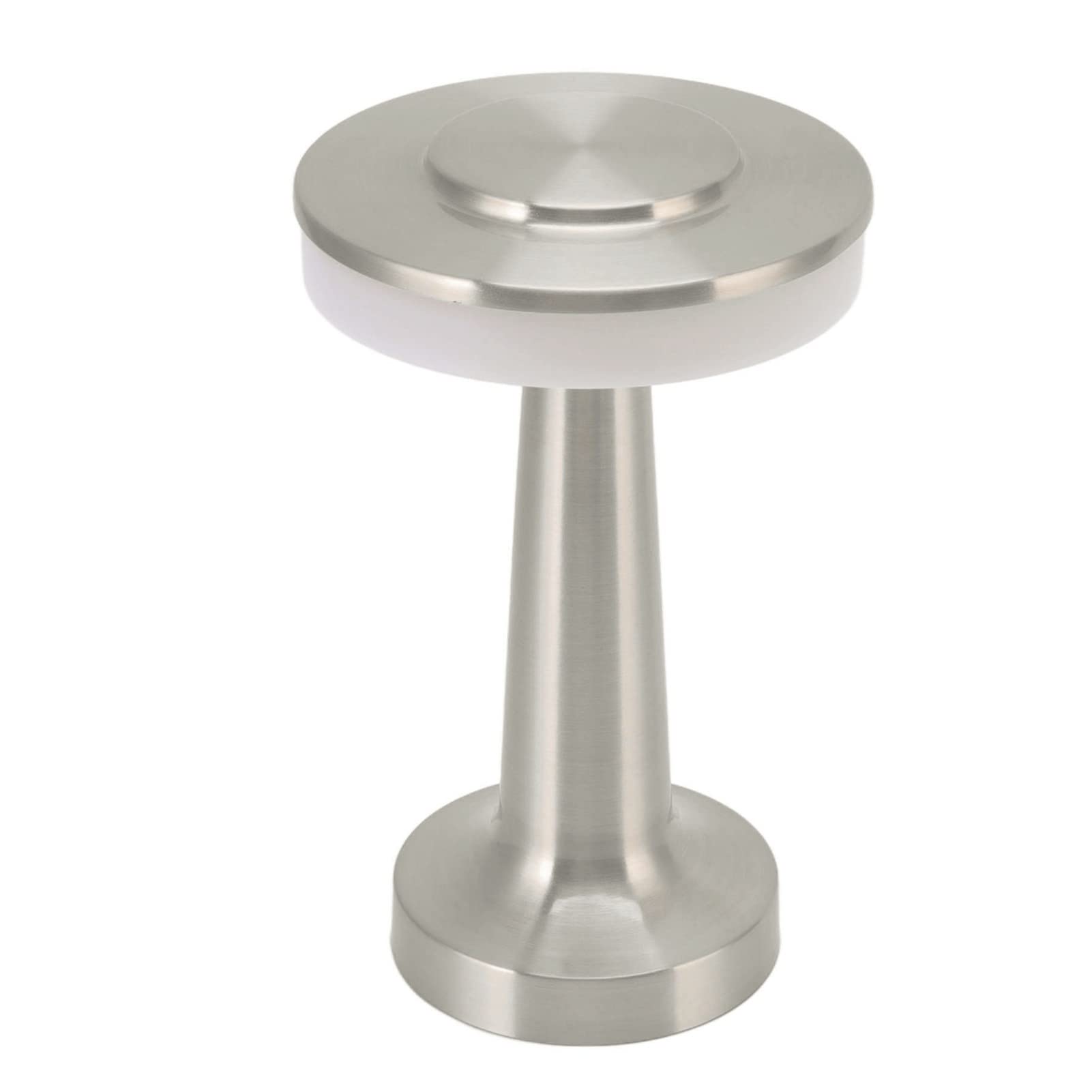 Diydeg Cordless Table Lamp, Retro Style Touch Control 3 Color Adjustment Metal Paint Appearance Led Table Lamp Electroplating Wire Drawing Process Anti Oxidation Soft Light Portable Night Light(Silver)