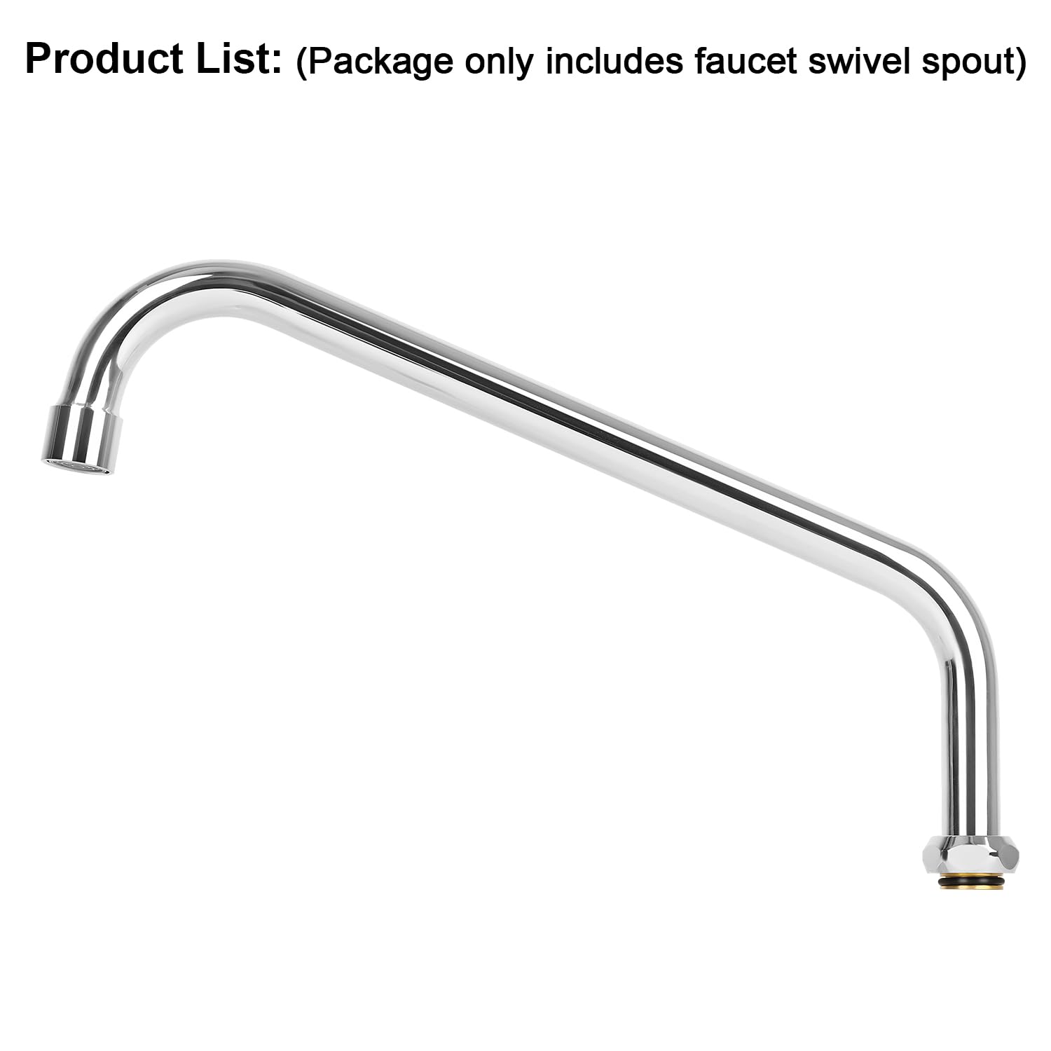 Tnroted 12 Inch Faucet Spout Replacement Fits For All T&S Faucets, 360° Commercial Sink Faucet Swivel Spout For 2 Or 3 Bay Compartment Sinks