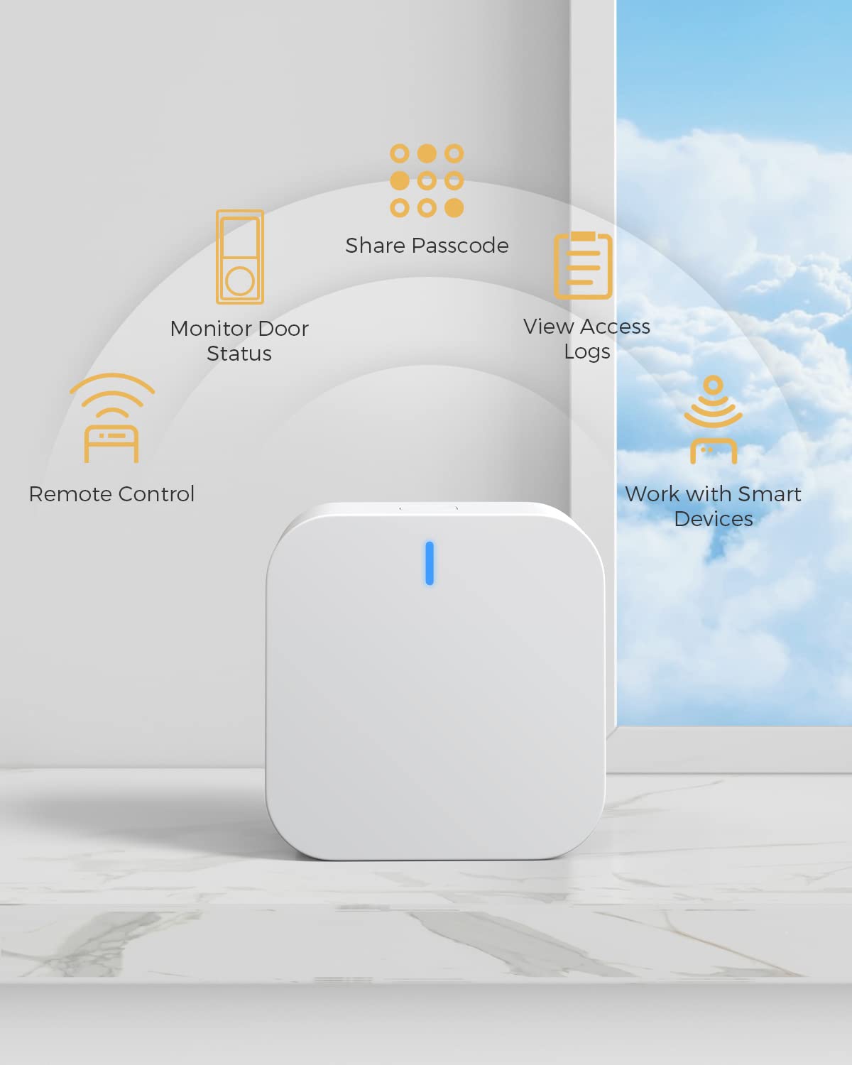 Arpha Smart Lock Wi-Fi Gateway G1, Remote Control Wi-Fi Bridge, Voice Control, Smart Hub Compatible