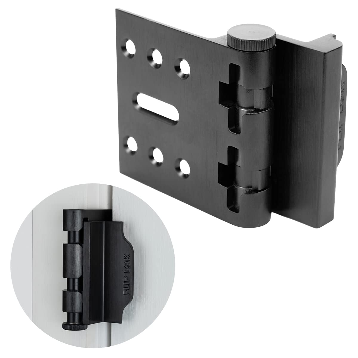 Flip Lok Fliplok High Security Door Lock - 10X Stronger Than A Deadbolt, Keypad Lock, Black, Keyless