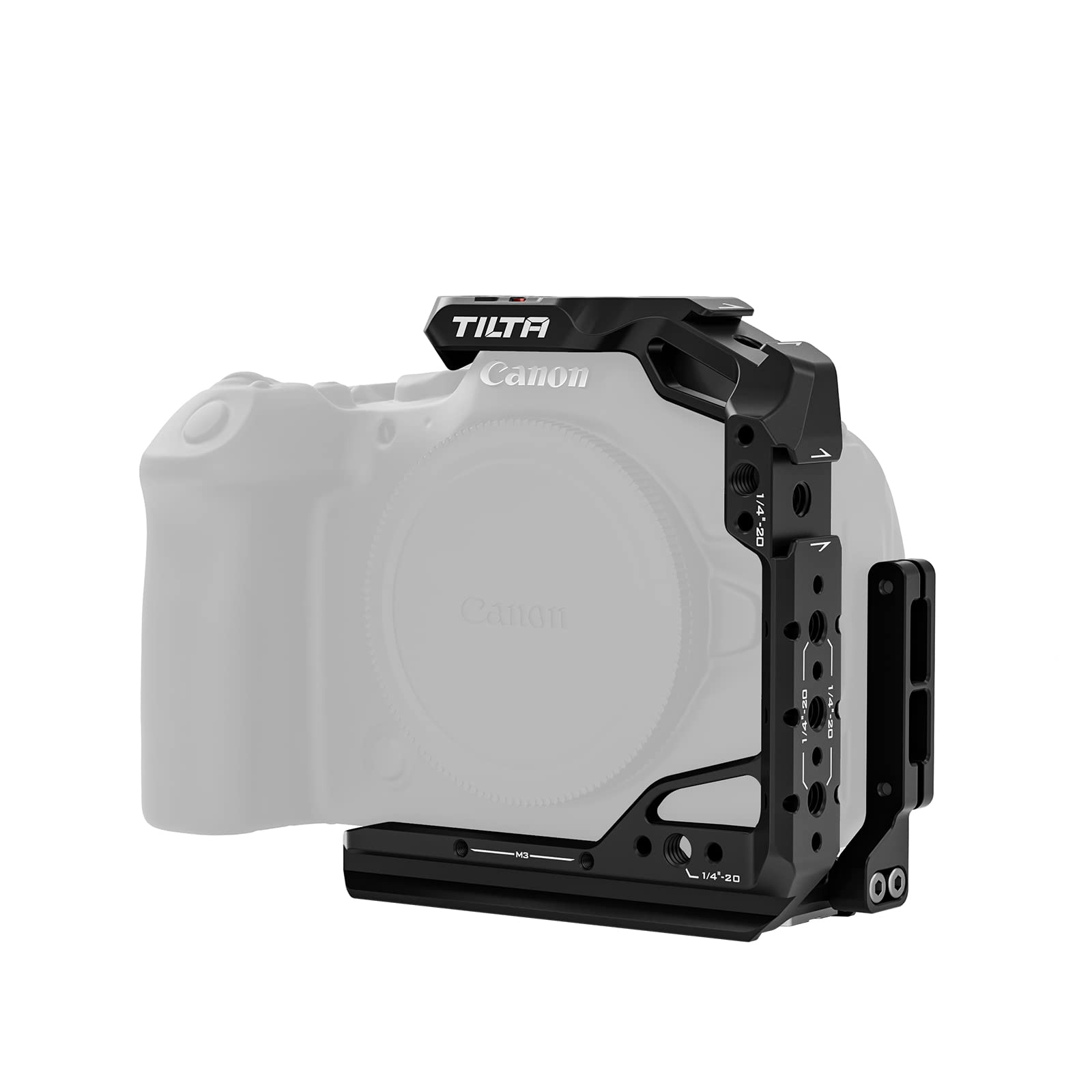 Tilta Half Camera Cage Compatible With Canon R6 Mark Ii, With Mount Accessories Via Nato Rail, Cold Shoe And 1/4"-20 Threads With Locating Pins Ta-T45-Hcc (Black)