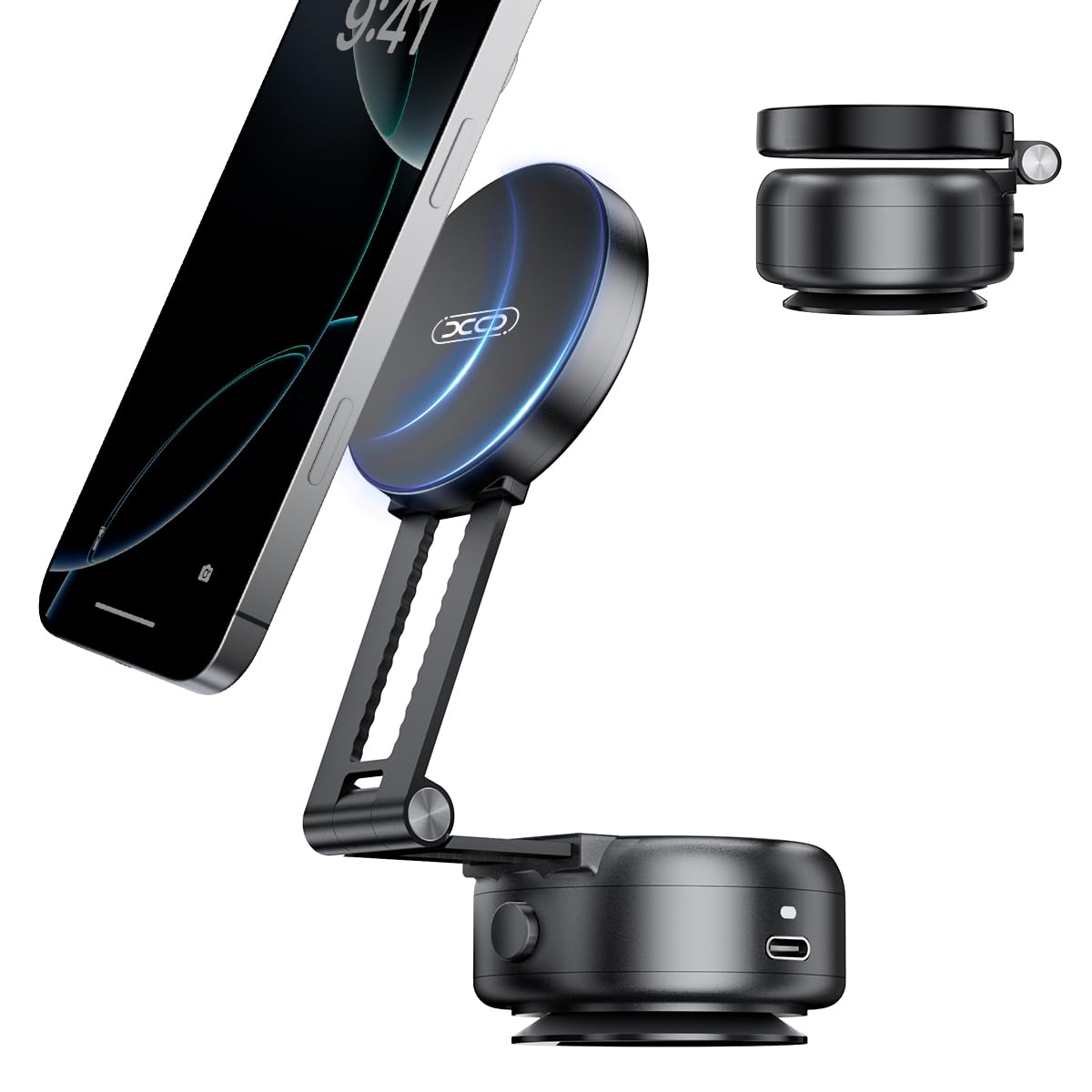 Xo Simple Is Beauty Electric Vacuum Magnetic Suction Phone Holder,Adjustable And Foldable Car Mount,Strong Magnetic Car Phone Holder For Iphone16/15/14/13/12,For Shower/Car/Mirror/Smooth Surfaces(Not Charging Phone)