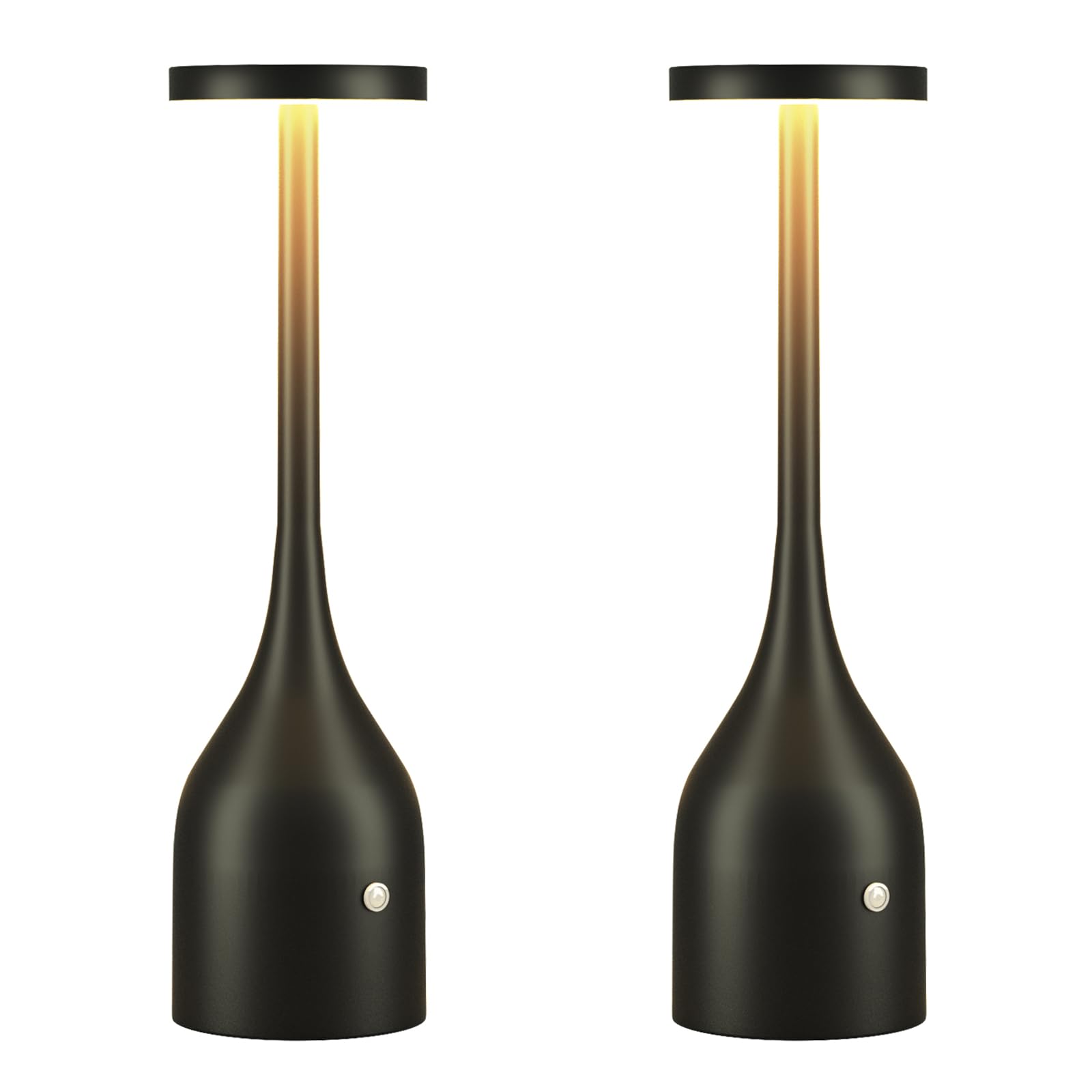 Yogaret Cordless Table Lamps Set Of 2,Small Rechargeable Lamps Battery Operated Lamp Waterproof For Outdoor Patio,Home Dinner,Restaurant Dining,Bar,Portable Wireless Led Table Light 3 Way & Stepless Dimmable