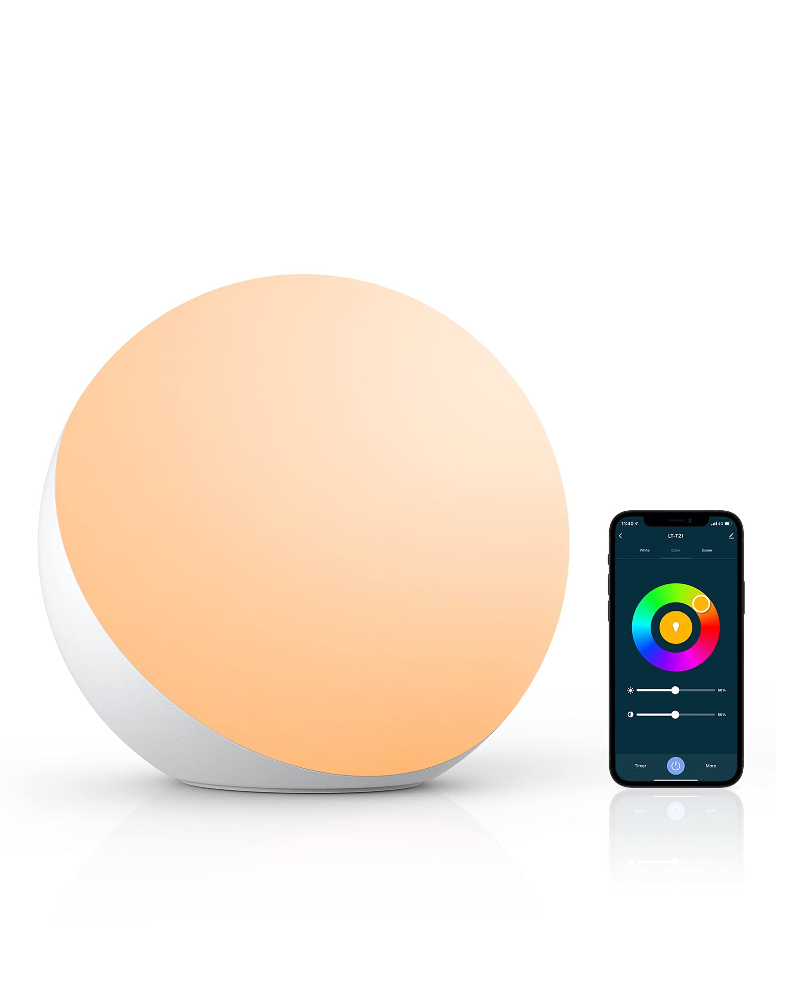 Hifree Smart Table Lamp, Dimmable Desk Lamp With App/Voice Control, Led Rgb Color Changing Touch Lamp, Night Light For Bedroom Compatible With Alexa