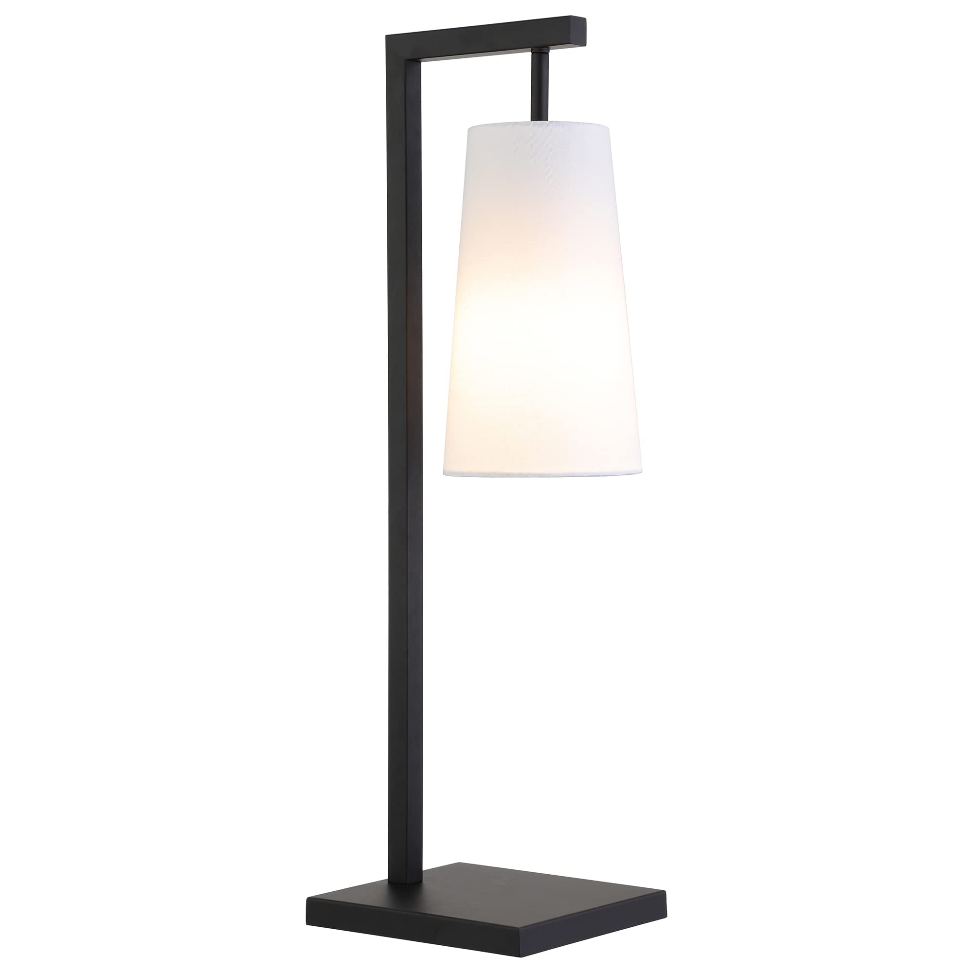 Henn&Hart 26" Tall Table Lamp With Fabric Shade In Black, For Home, Living Room, Bedroom, Entertainment Room, Office, Kitchen, Dining
