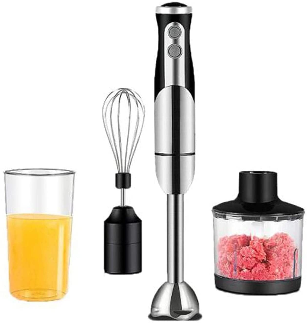 Kaabeto Multifunction 800 Watt Powerful Blender With Large 800Ml Mixing Beaker, 500Ml Food Grinder, Egg Whisk, Strong Stick Blender, Safe Stainless Steel Multi-Angle Blade, 4-In-1 Setting, Bpa-Fre