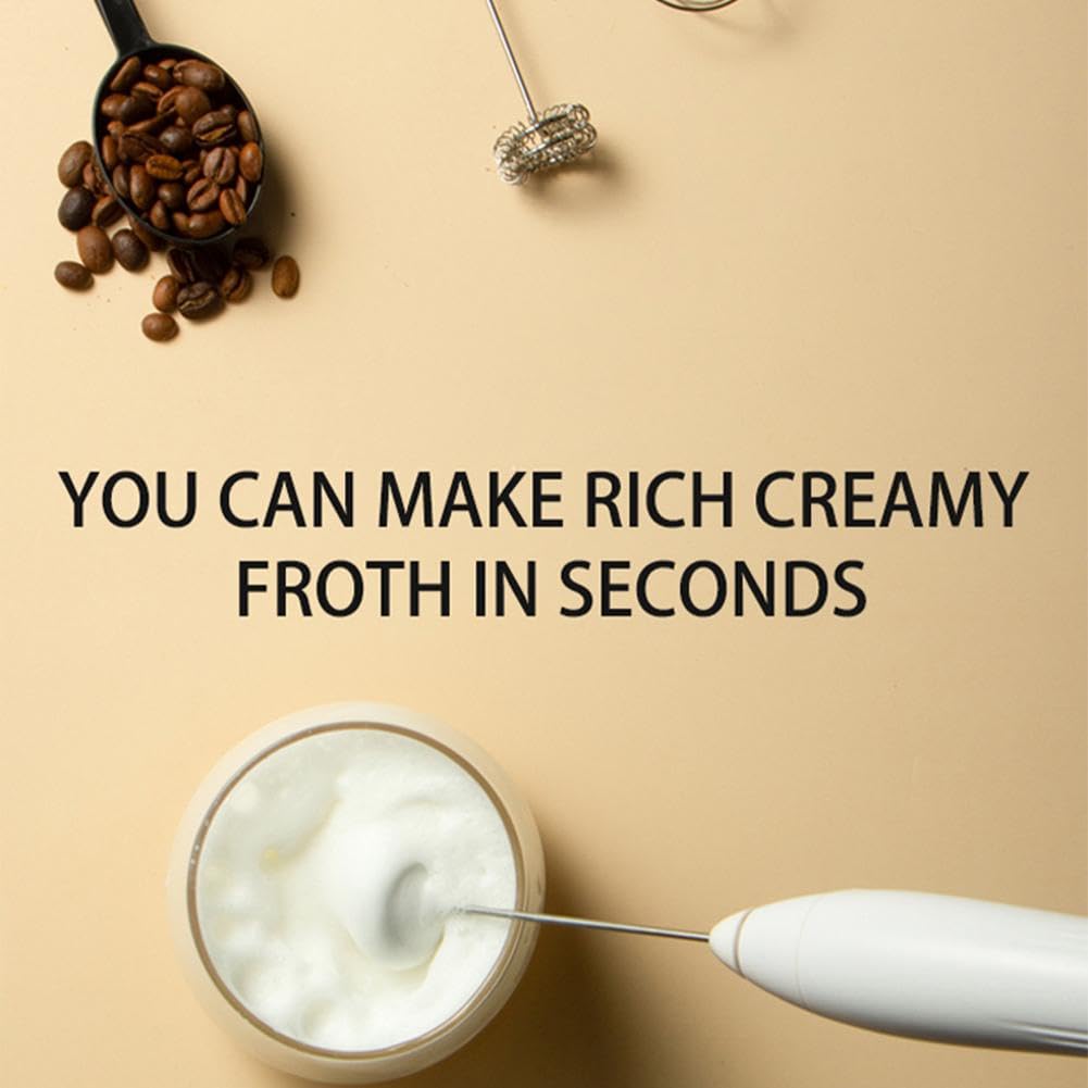 Dtreels Immersion Blender Handheld, Rechargeable Electric Powerful Milk Frother, Stainless Steel Blade Stick Blender With Whisk, For Coffee, Latte, Cappuccino, Egg Whipping, Milk Foamer