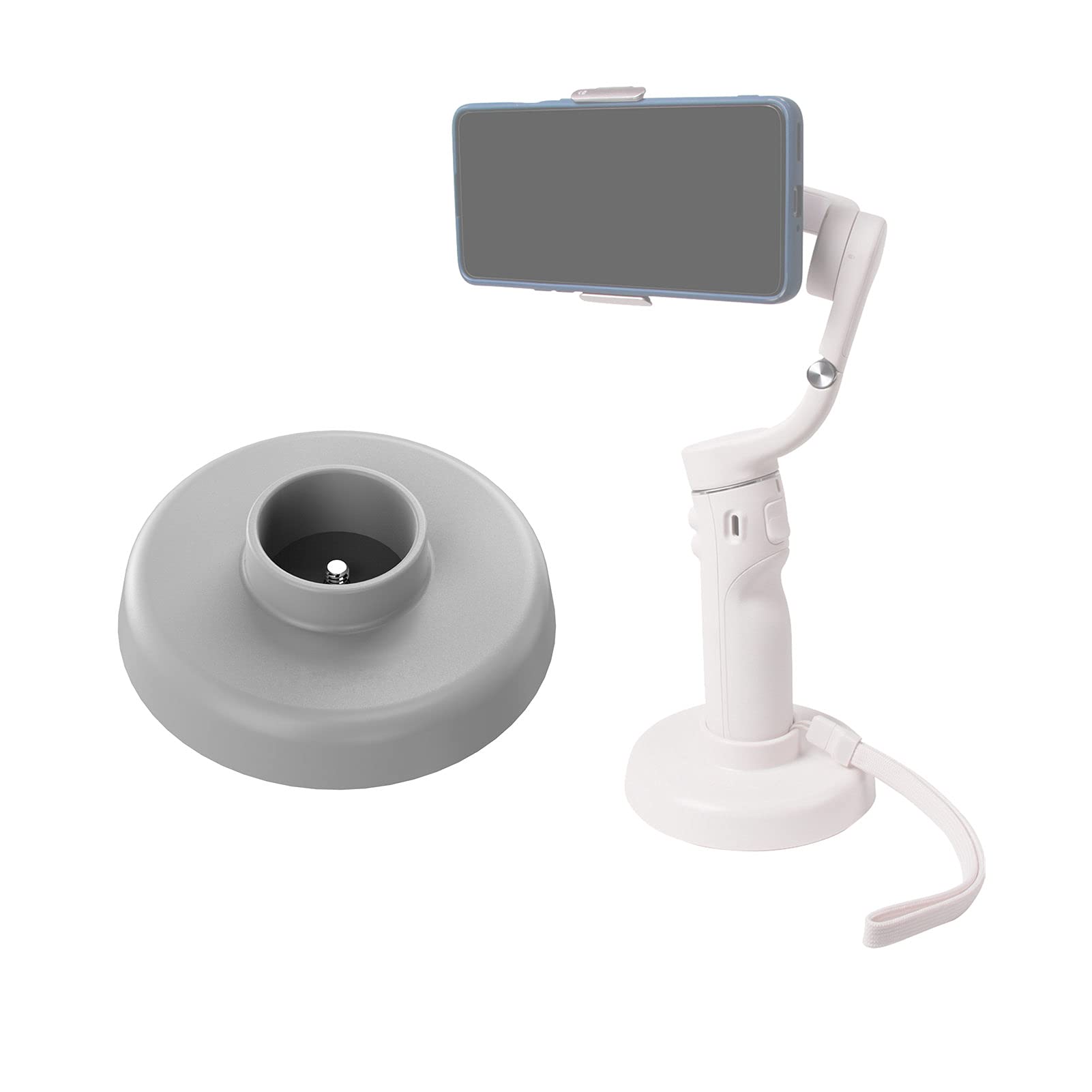 Kimyoaee Adapter Base For Dji Om 5 Smartphone Handheld Gimbal Stabilizer Accessories Vlogging Stabilizer Youtube Tiktok Video Tabletop Surface Stand (Grey)