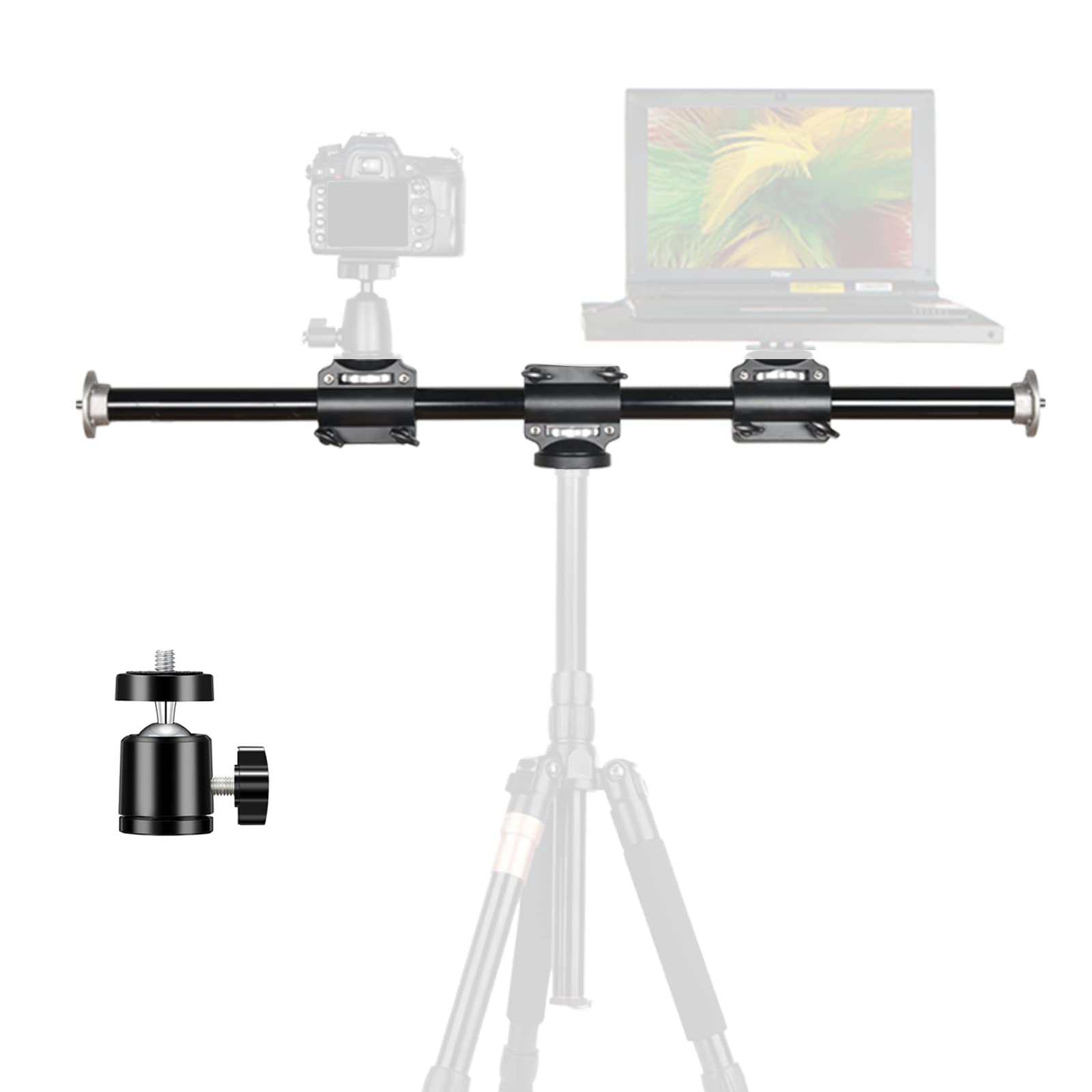 Soonpho Horizontal Tripod Arm 40Inches/100Cm,3/8 Screw Support Tripod Extension Bar For Camera,Professional Photography Studio,Outdoor Macro Overhead Photography