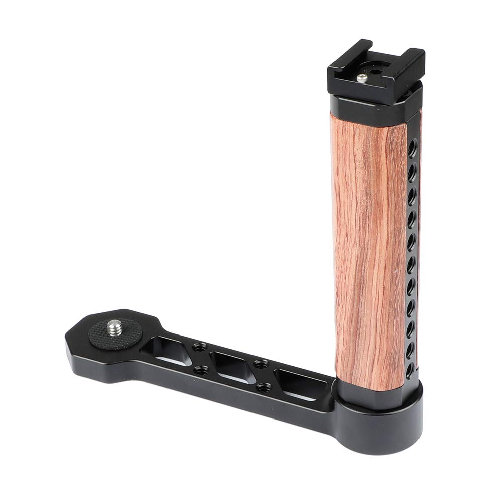 Camvate Wooden Handle Grip L-Shape With Shoe Mount For Ronins/Zhiyun Crane Series Handheld Gimbal - 1941