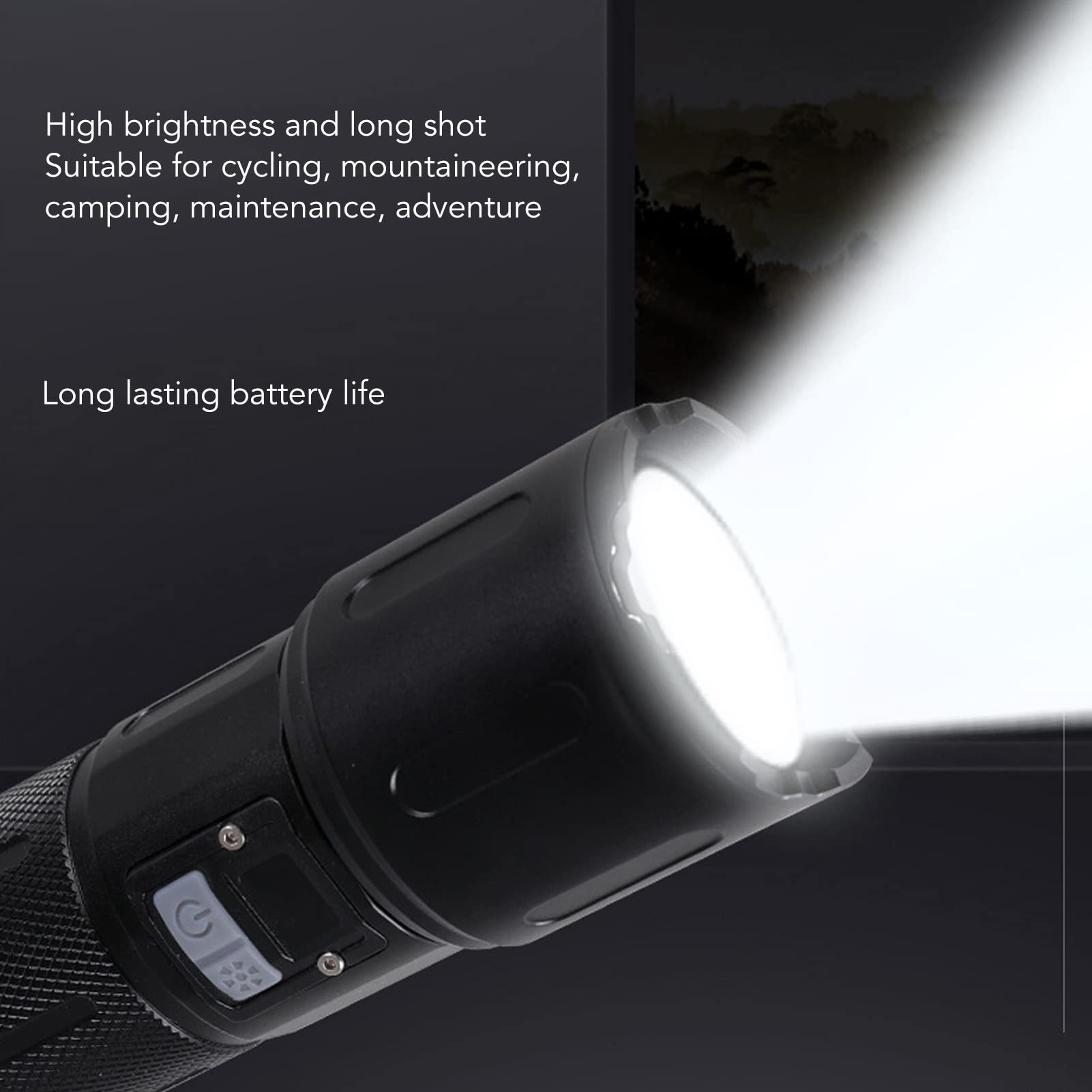 Yyqtgg Led Flashlights, 2000Lm-3500Lm Multifunction Aluminium Alloy Mini Led Torch 5 Speeds Bidirectional Interface High Brightness For Emergency Use