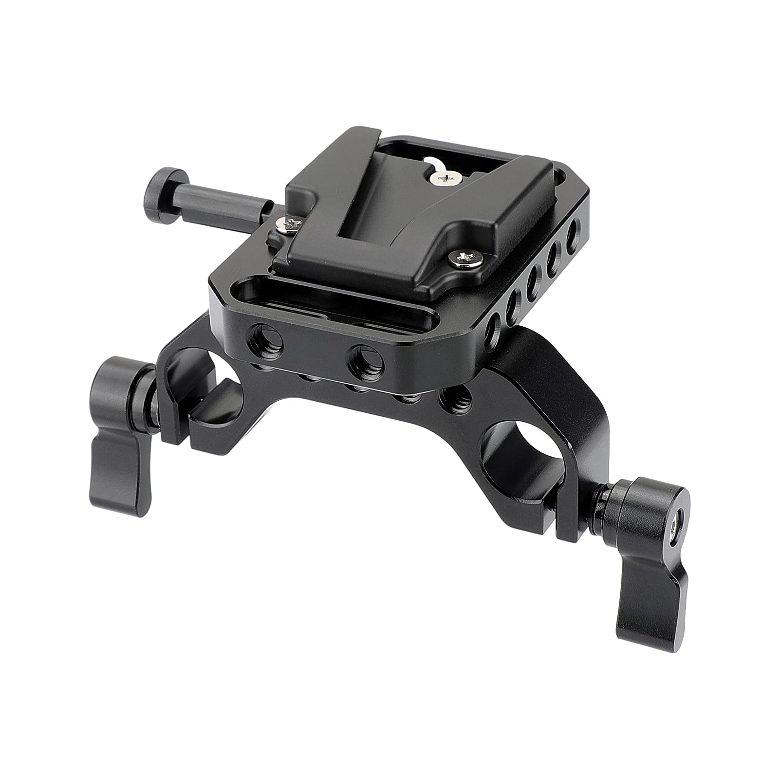 Camvate V-Lock Quick Release Adapter With 15Mm Railblock Rod Holder For Camera Cage Rig - 2865