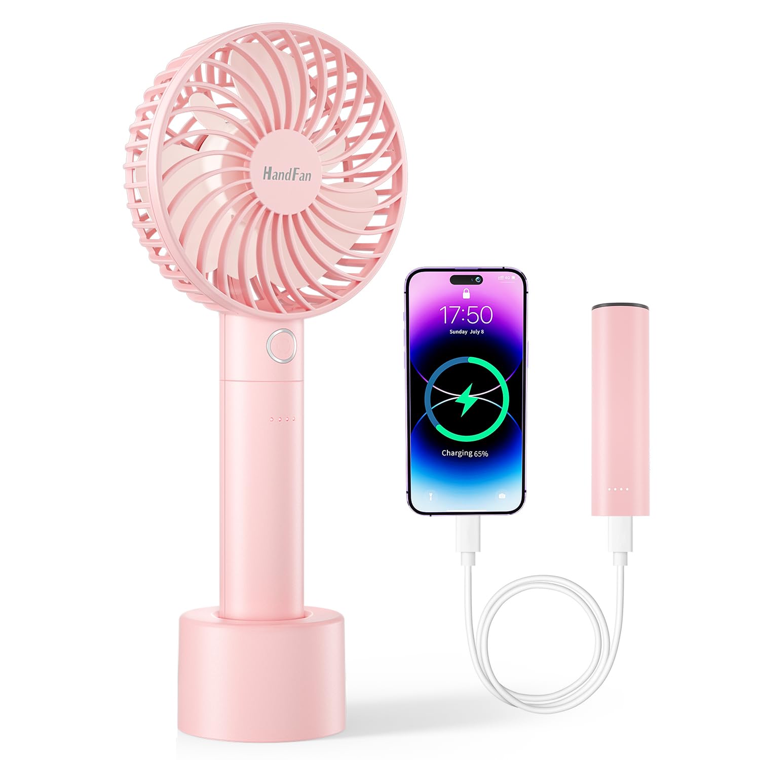 Handfan Mini Handheld Fan, Rechargeable Personal Hand Fans For Women, Electric Cooling Fan For Desk - Koospark