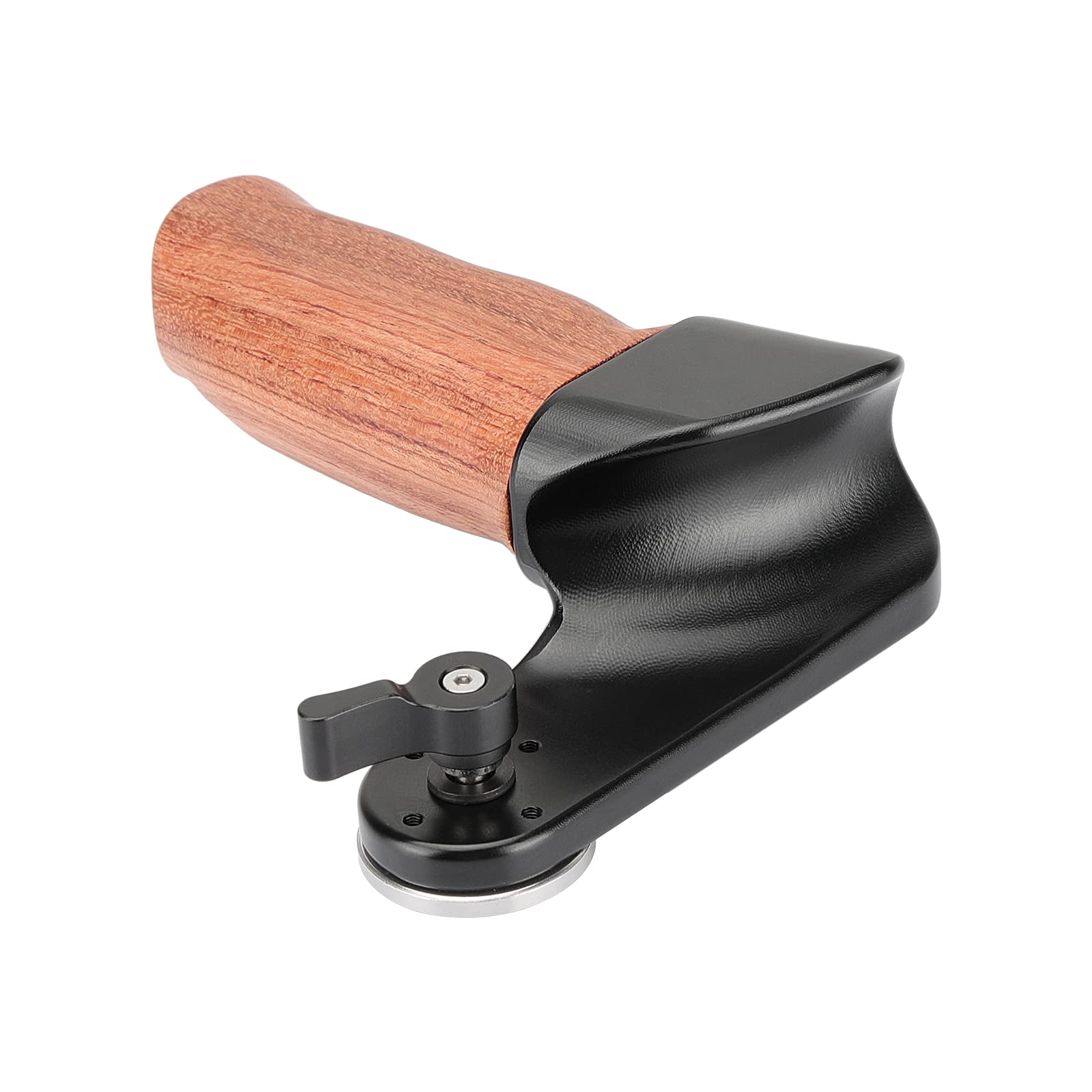Camvate Ergonomic Wooden Hand Grip With Rosette M6 Thread Screw Connection For Camera Shoulder Mount Rig(Left Hand) - 2926