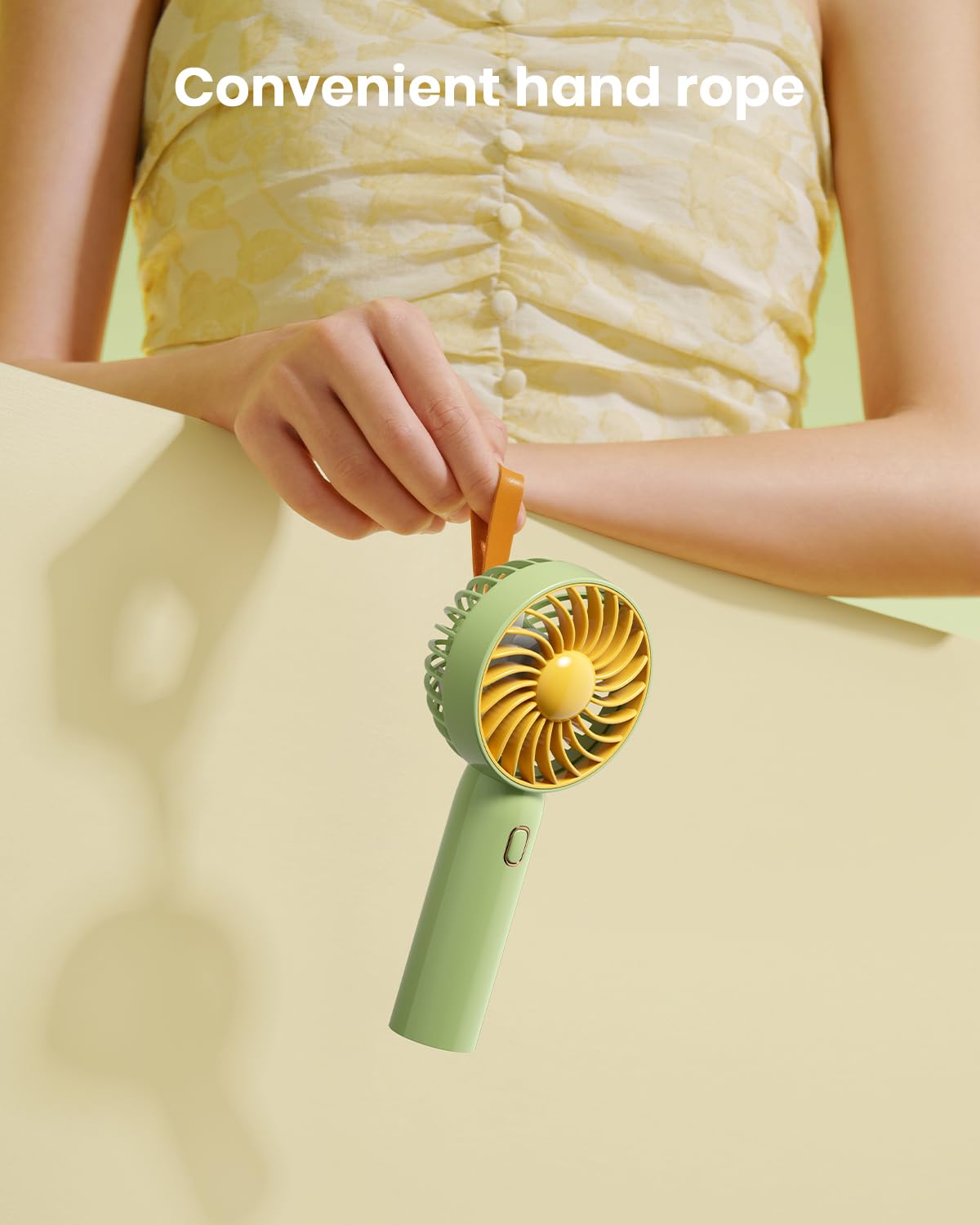 Retro Portable Fan, Mini Personal Handheld And Desktop With Base, 3 Powerful Speed, Usb Rechargeable