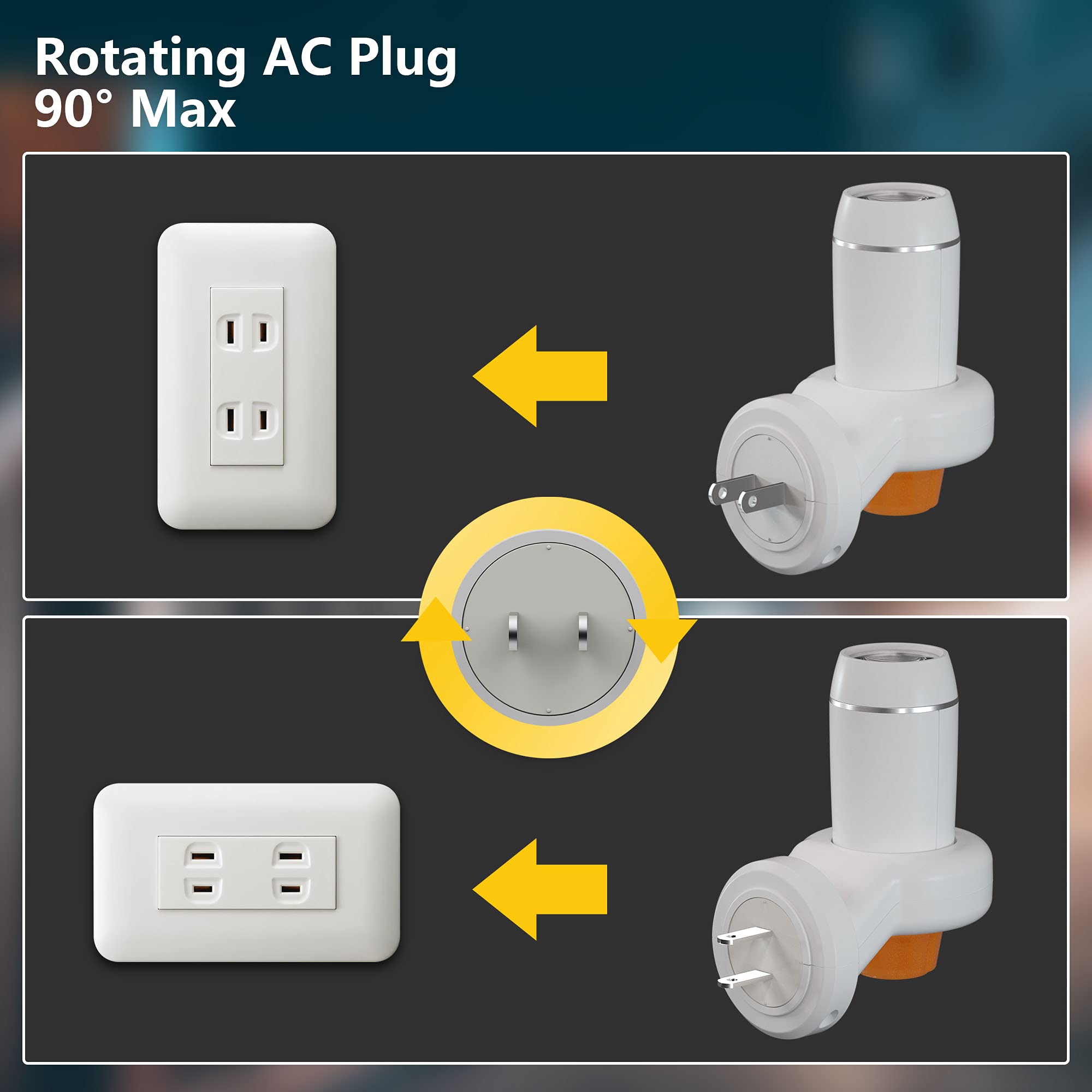 Aosbet Thovas Emergency Led Flashlight, 3-In-1 Rechargeable Power Failure Light, Multi-Function Portable Automatically Handheld Lights For Home, Lighting Sensor Night Light, 2 Packs