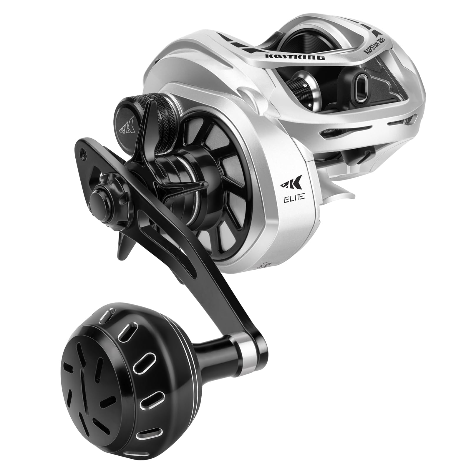 Kastking Kapstan Elite 300 Baitcasting Fishing Reel, Low Profile, Large Capacity Casting Reel, Graphite Frame, 35 Lbs. Drag 5.4:1 Ratio, 6+1 Double Shielded/Ss Bb Centrifugal Braking, Aluminum Handle