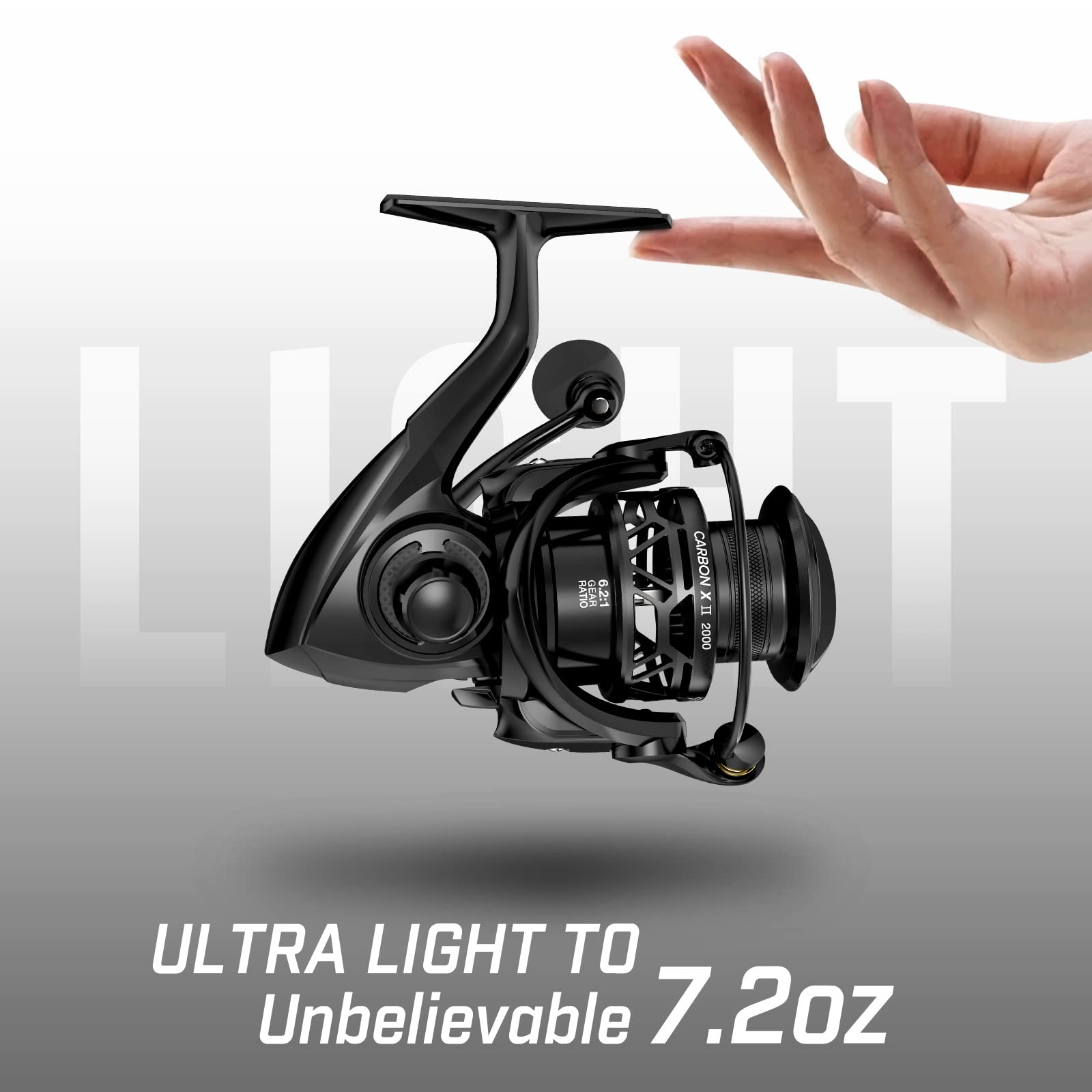 Piscifun Carbon X Ii Spinning Reels, Light To 5.5Oz, Carbon Frame Rotor, 22Lbs Max Drag, 10+1 Shielded Bb, 6.2:1/5.2:1, Smooth Powerful Freshwater Saltwater Spinning Fishing Reel