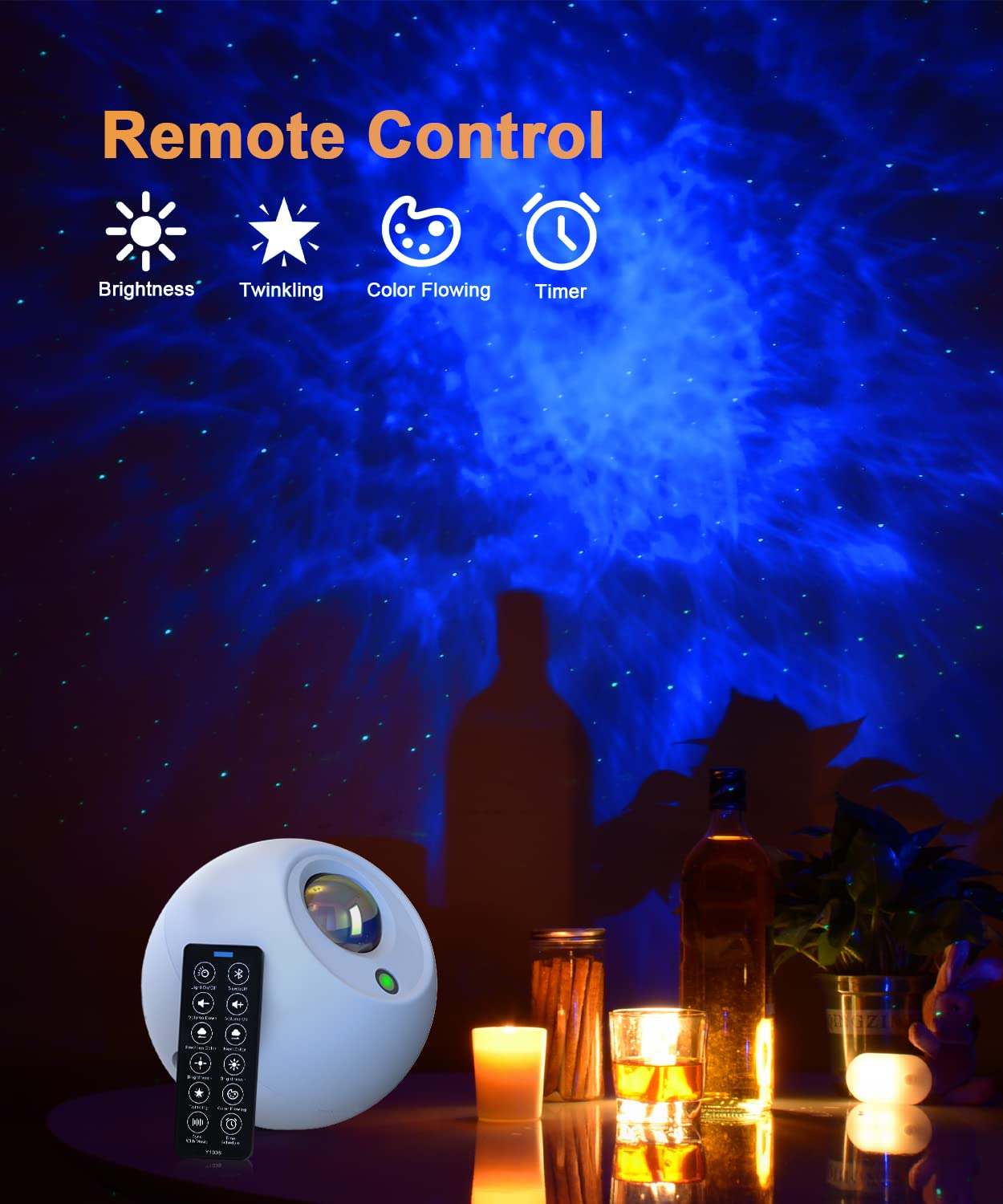 Lyridz Galaxy Projector Night Light, 3 In 1 Star Projector With Bluetooth Music Speaker, Remote Control, And Timer Function For Bedroom, 10 Colors Starry Projector Galaxy Light For Kids & Adults
