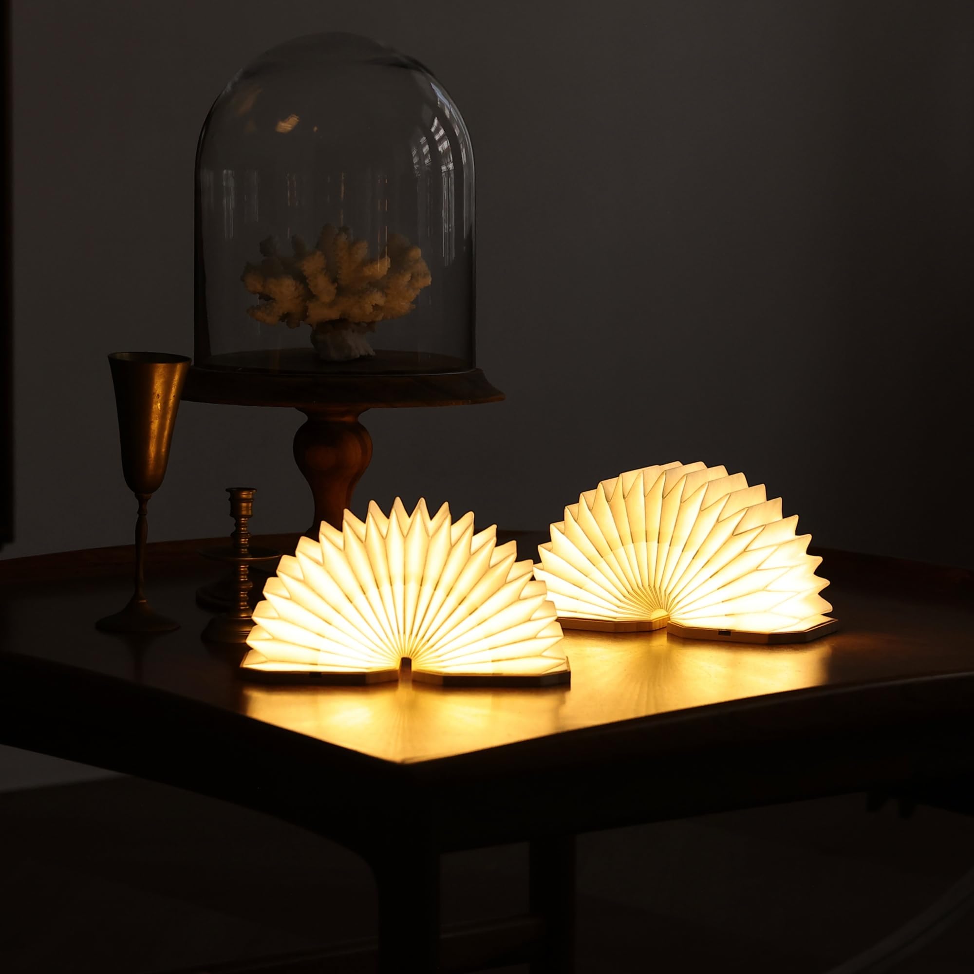 Uniwolk Japanese Folding Wooden Book Lamp - Rechargeable, 1200Mah, 2 Colors, Novelty & Library Decor