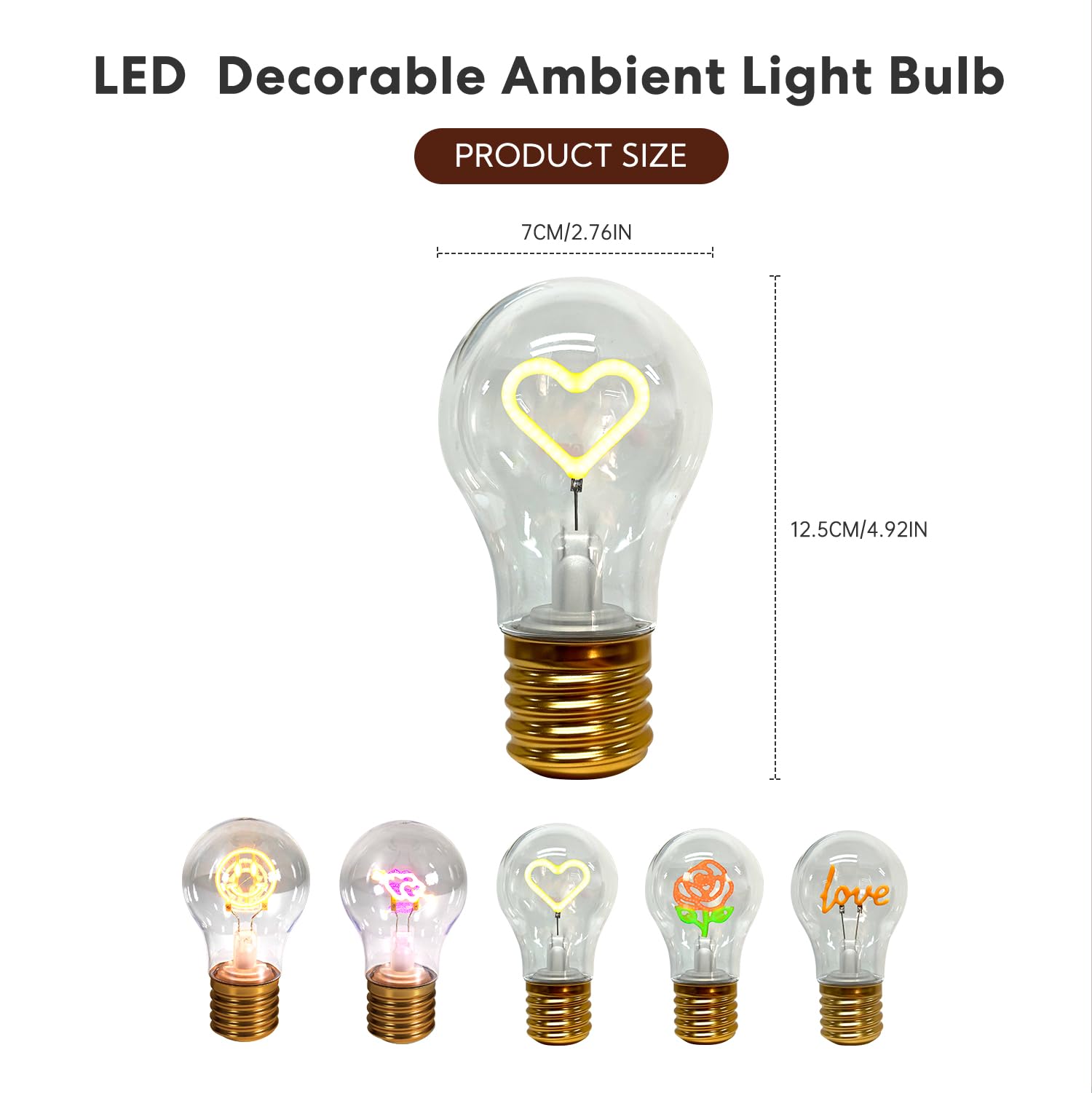 Storcfe Love Cordless Lightbulb, Warm Light Only, Rechargeable Usb-C Table Lamp, Pc Moon Light For Bedroom, Home Decor Night Light, For Mother'S Day, Mom, Wife, Husband, Family, Friends Etc