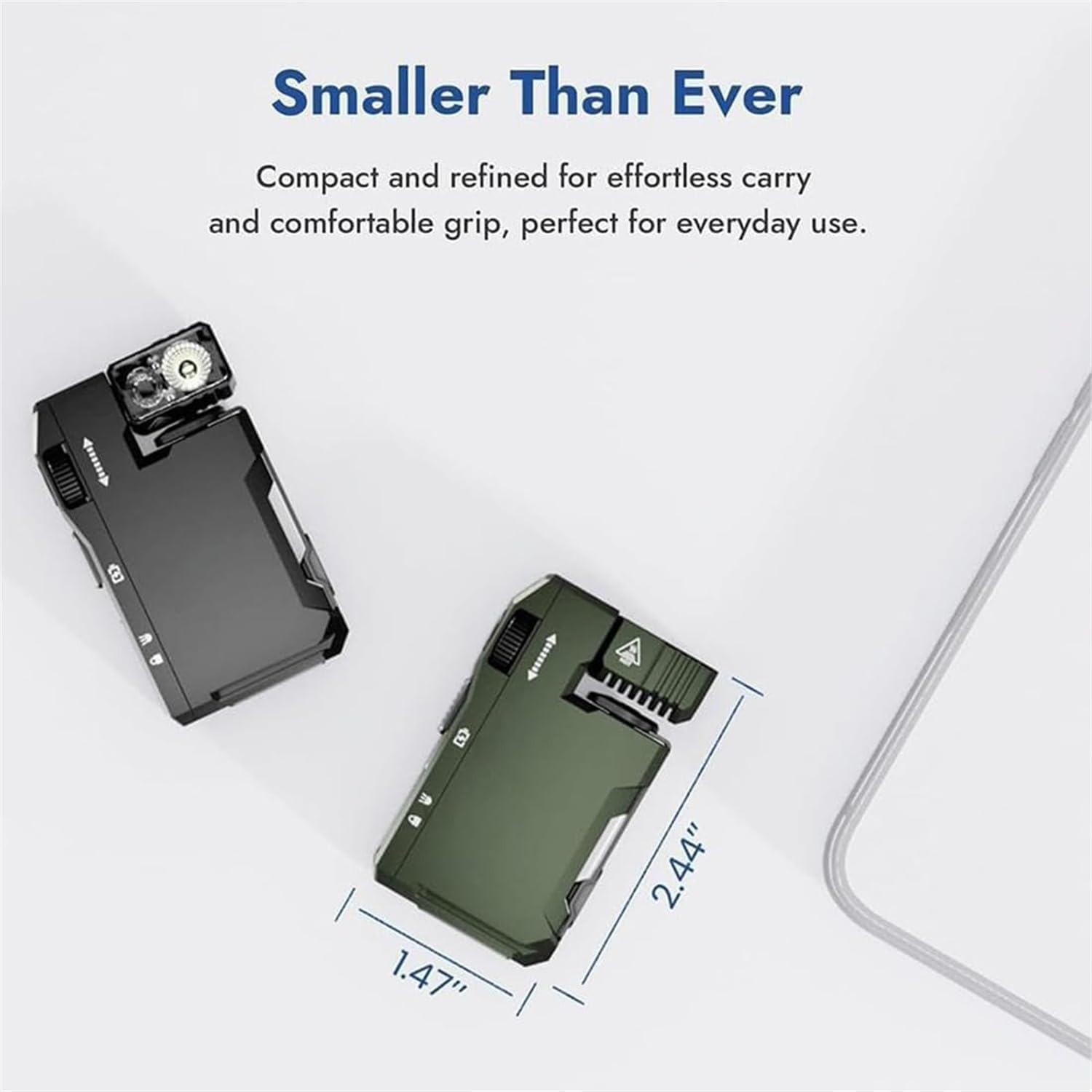 Gdsafs G5 Flashlight - G5 Rechargeable Edc Flashlight, G5 Pocket-Sized Led Light 400 Lumens, 180° Rotation Dual Light Ip68 Waterproof Magnetic Mini Flashlight For Outdoor, Emergency & Daily Carry (Green)