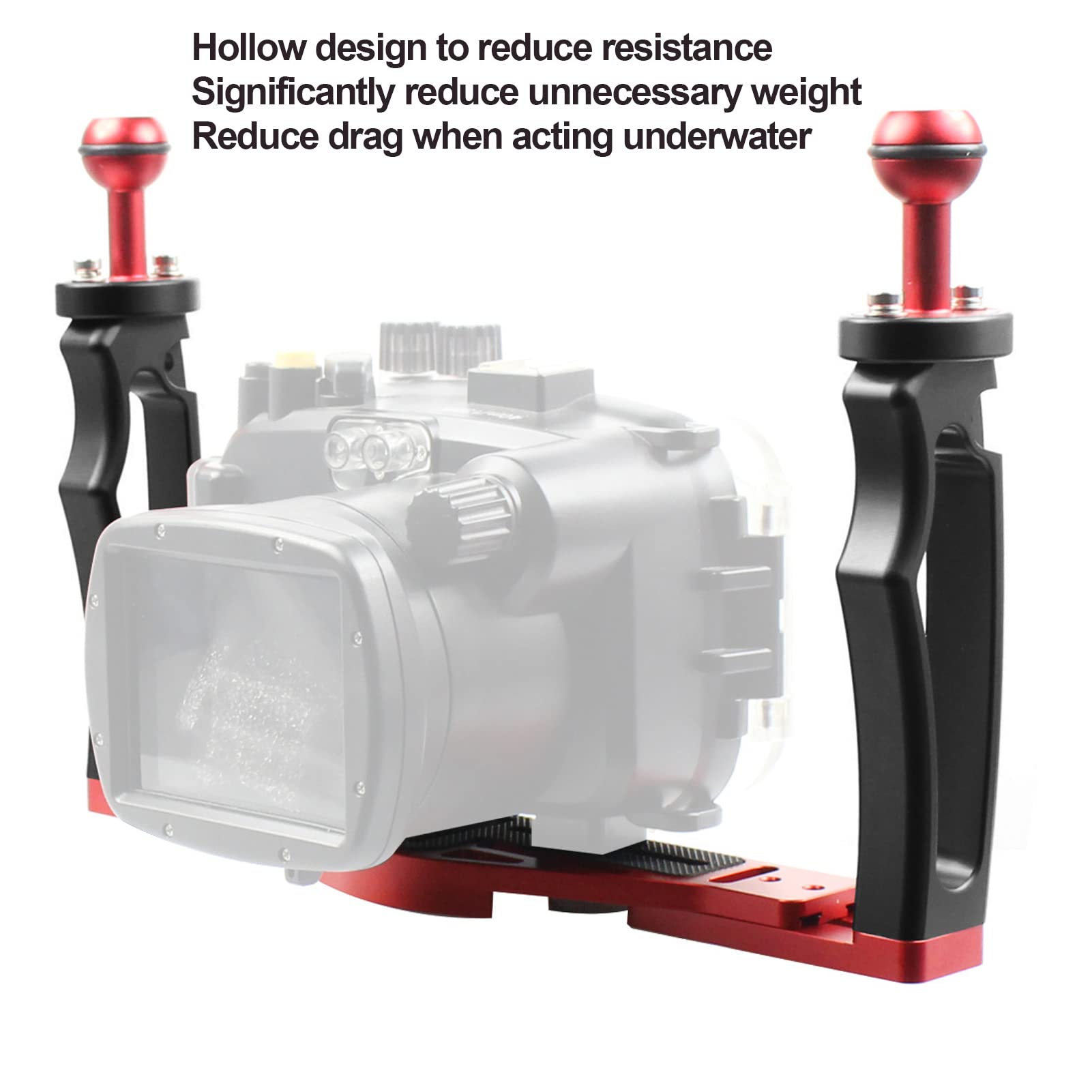 Xhtllo Dual Handle Tray Stabilizer Rig For Underwater Camera Housing Case Mount, Aluminum Alloy Ergonomic Design