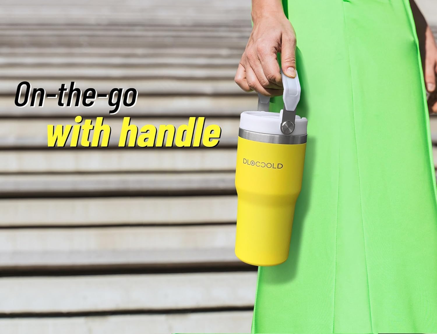 Dloccold 20 Oz Tumbler With Handle & Flip Straw For Kids, Insulated Stainless Steel Leak Proof