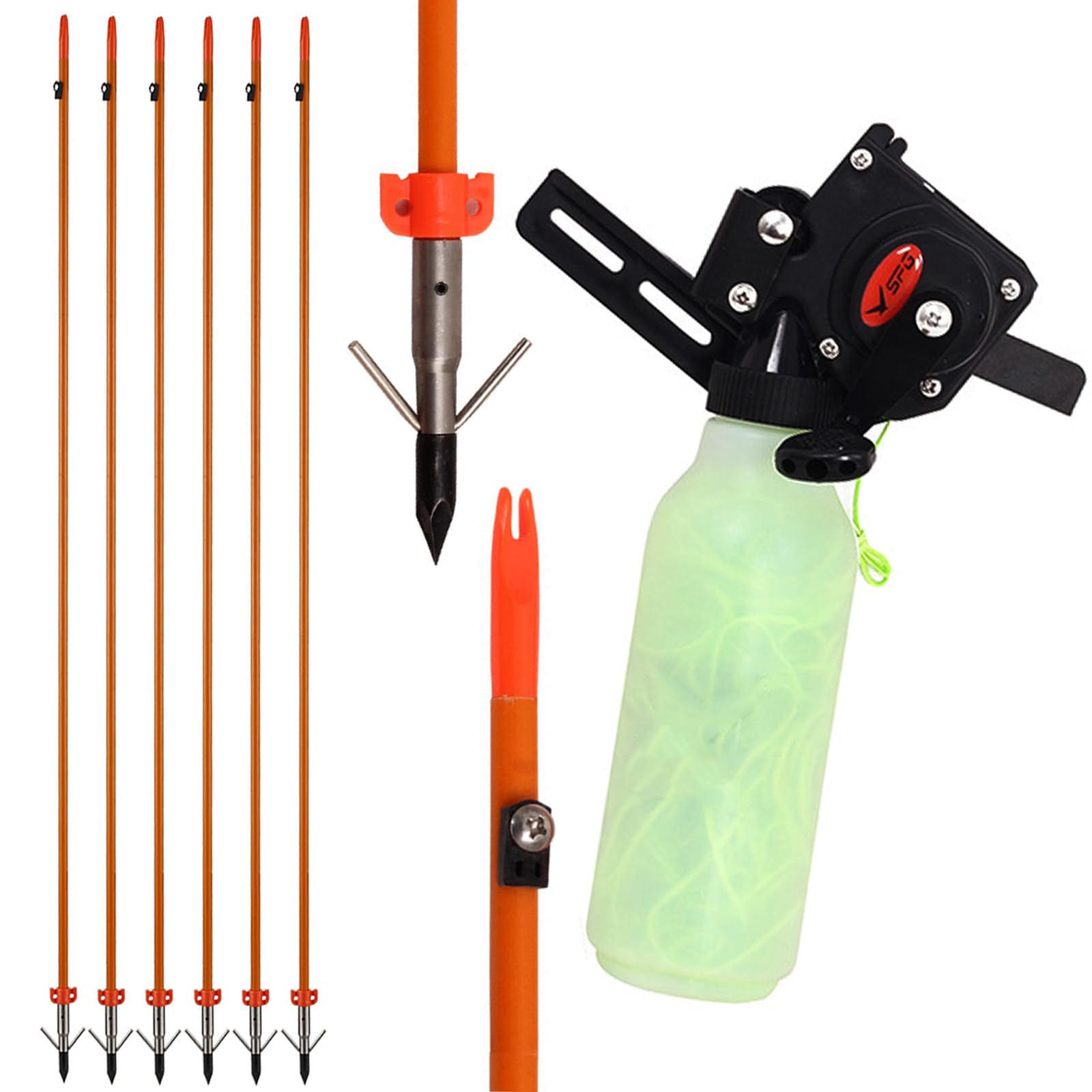 Smsyhgh Bow Fishing Reel Kit With Arrows Set - Bowfishing Tool Accessories For Compound & Recurve Bows
