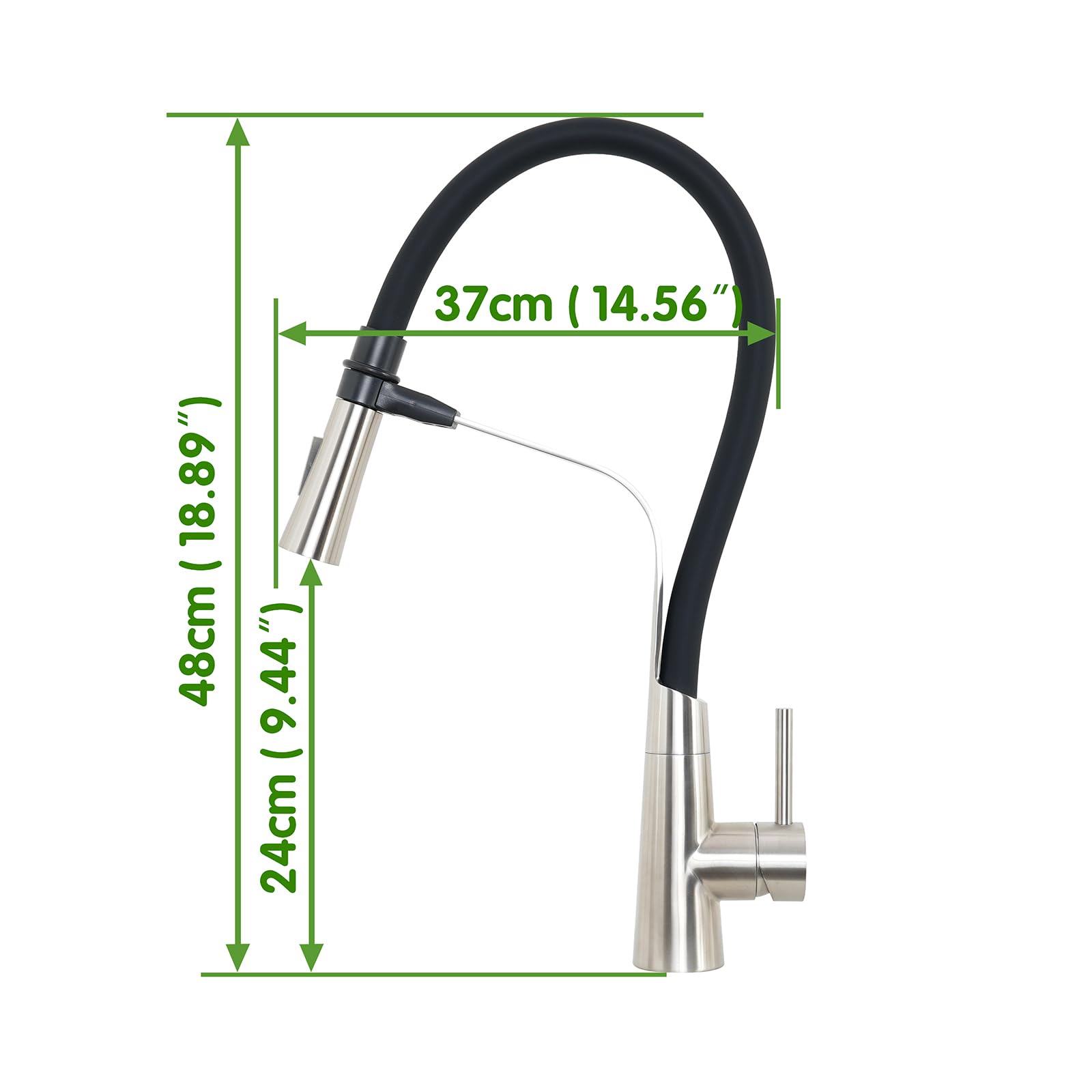 Trywell Kitchen Faucets With Side Sprayer Single Handle Pull Out Hose Magnetic Docking Faucet Stainless Steel Kitchen Sink Commercial Faucet(Cw-118E,Brushed)