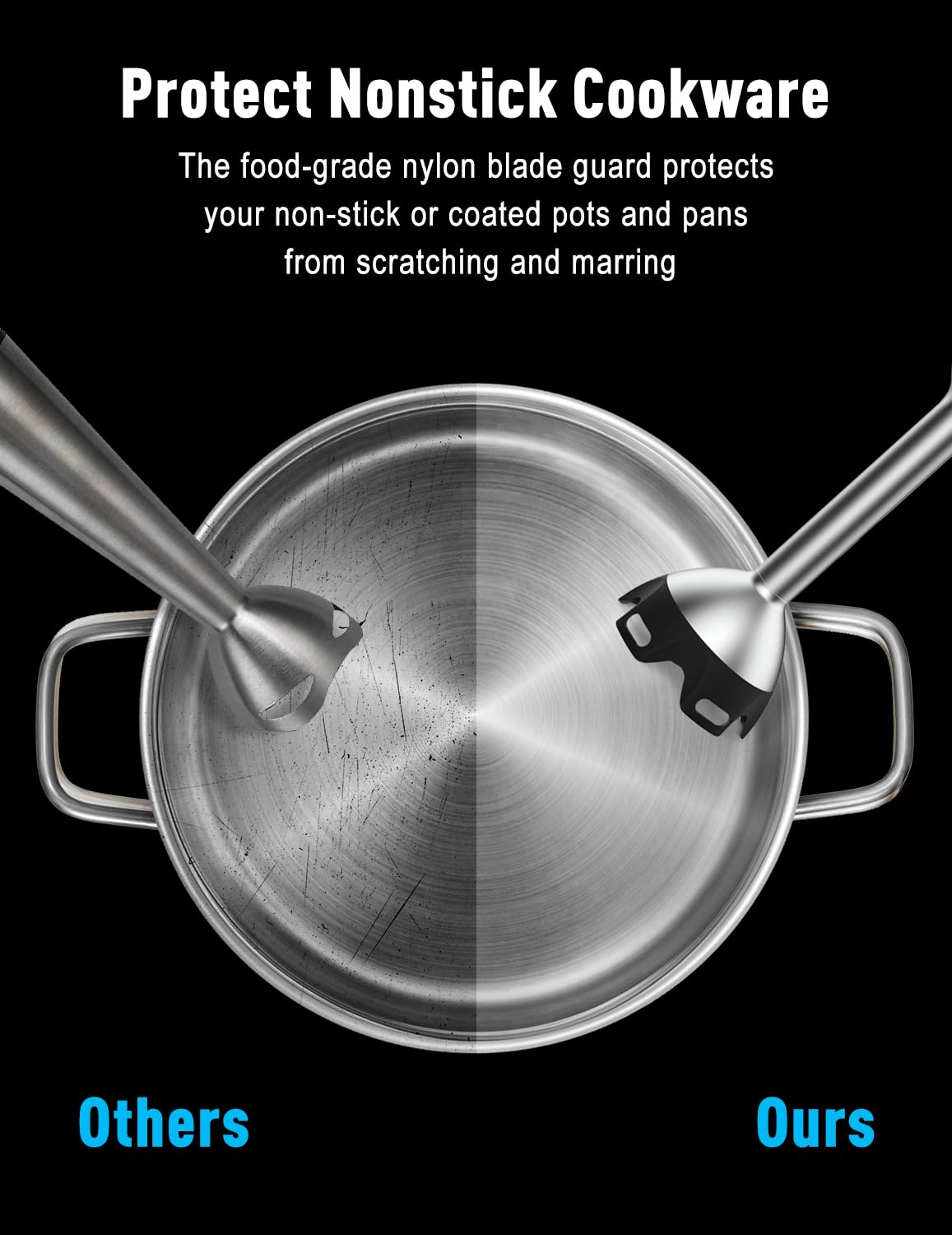 Sheanlah 1000W Powerful Immersion Blender Handheld And Chopper, Update Hand Blender With 25-Speed