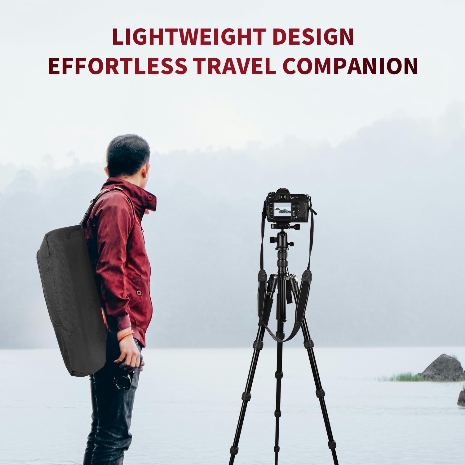 Minicor Tripod For Camera, 63" Aluminum Tripod For Dslr Camera With Ball Head And Quick Release Plate And Bag, Detachable Monopod For Camcorder, Load Up To 8Kg/17.63Lbs,Black