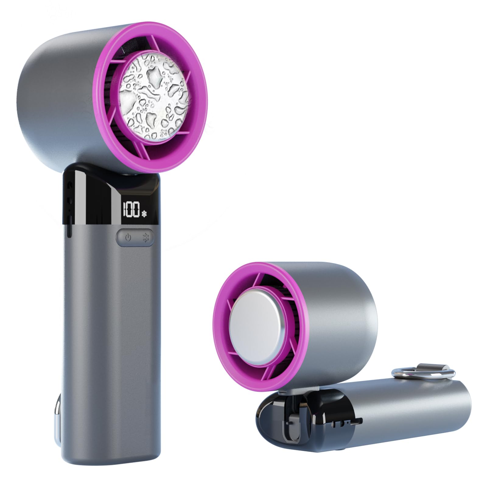 Portable Handheld Fan, 100 Speed Adjustable Turbo Mini Fan With Lower The Temperature Mode, 3000 Mah - Koospark