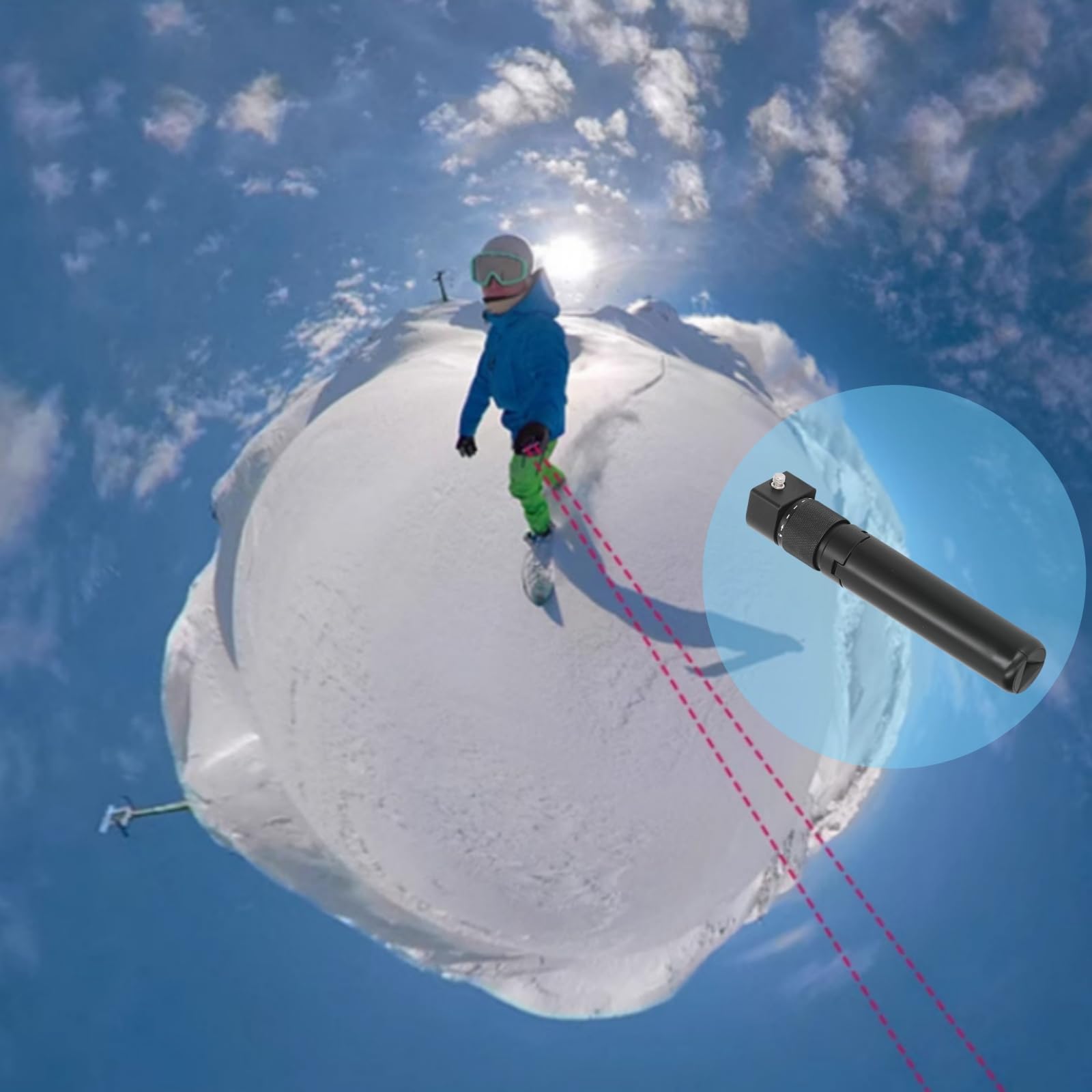 Vingvo Time Handle Fold Tripod For X3/X2/One R & - 360° Rotating Aluminum Alloy Selfie Stick Handle With Multi-Function Compact Tripod (Mini)