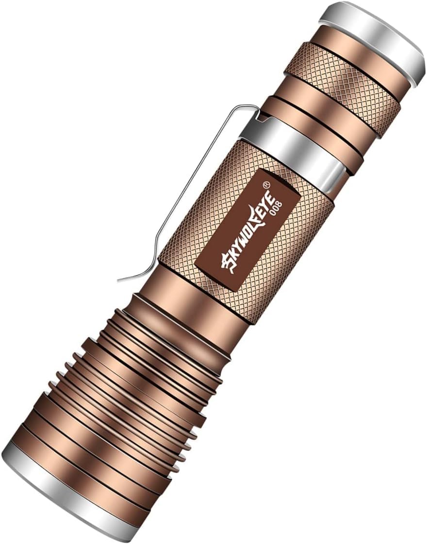 Skywolfeye Rechargeable Led Flashlight Zoomable High Lumen 3 Light Modes Super Bright Handheld Flashlights For Men Hiking Camping Hunting Fishing