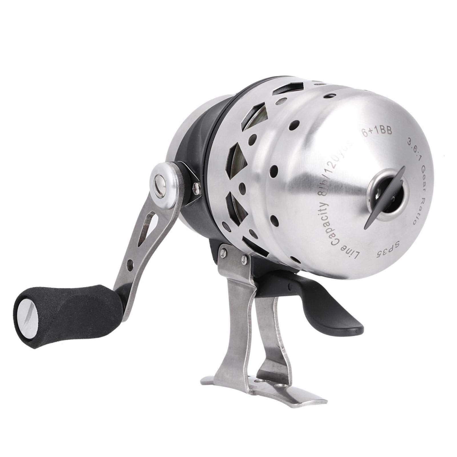 Oukens Fishing Reel, 15Lb Metal Stainless Steel Archery Shooting Fishing Lure Reel 6+1Bb Hand Brake Winding Displacement Fish Line Wheel Accessory