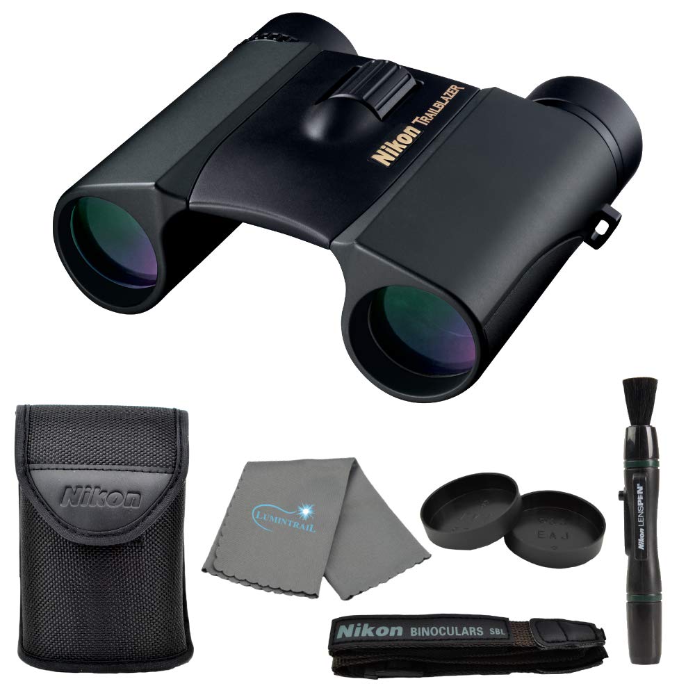 Lumintrail Trailblazer 10X25 Atb Binoculars, Black, Bundle With A Lens Pen And Lens Cloth