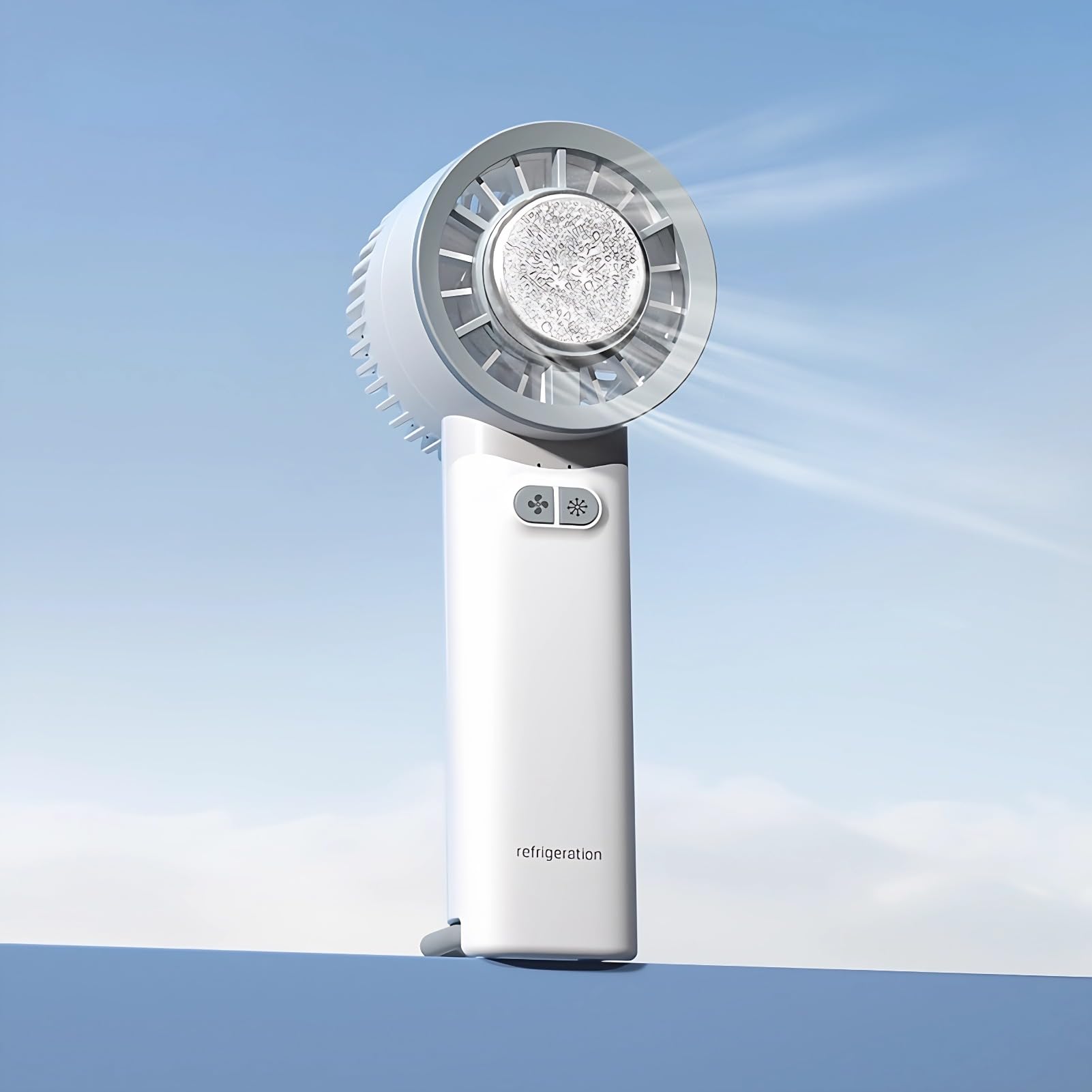 Handheld Fan With Ice Cooling, Usb Rechargeable 3 Speeds Low Noise Small Pocket Cooling Fan - Koospark