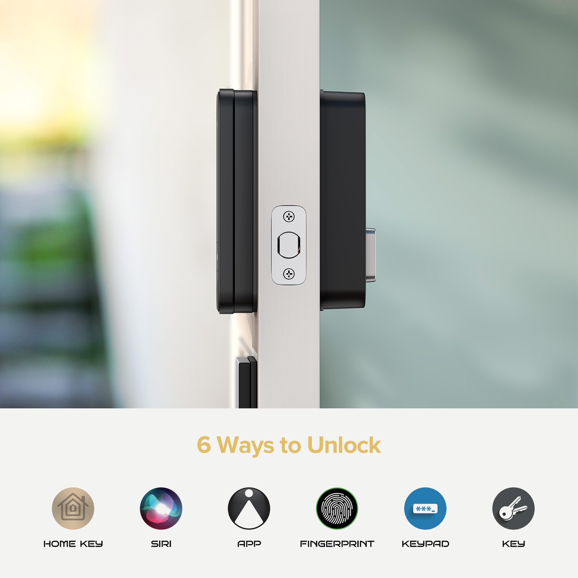 Thorbolt X1 Apple Home Key Tap To Unlock, Smart Keyless Entry Door Lock With Fingerprint, Touch Keypad Deadbolt Lock Works With Homekit Over Thread (Border Router), Ip65 Weatherproof, Black