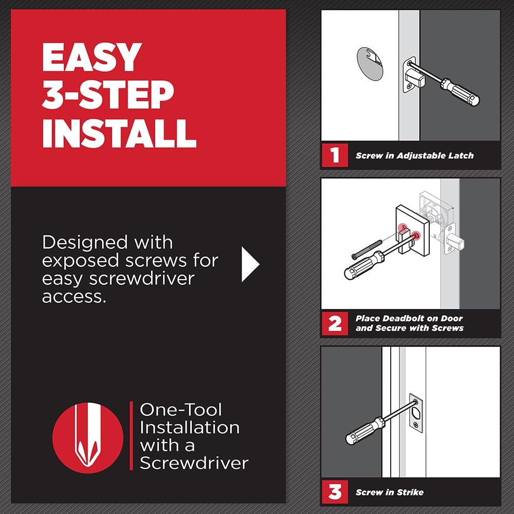 Kwikset San Clemente Deadbolt Lock, Matte Black Rectangle Exterior Keyed Front Entry Door, Pick Resistant Smartkey Rekey Security, Single Cylinder Dead Bolt, With Microban Protection