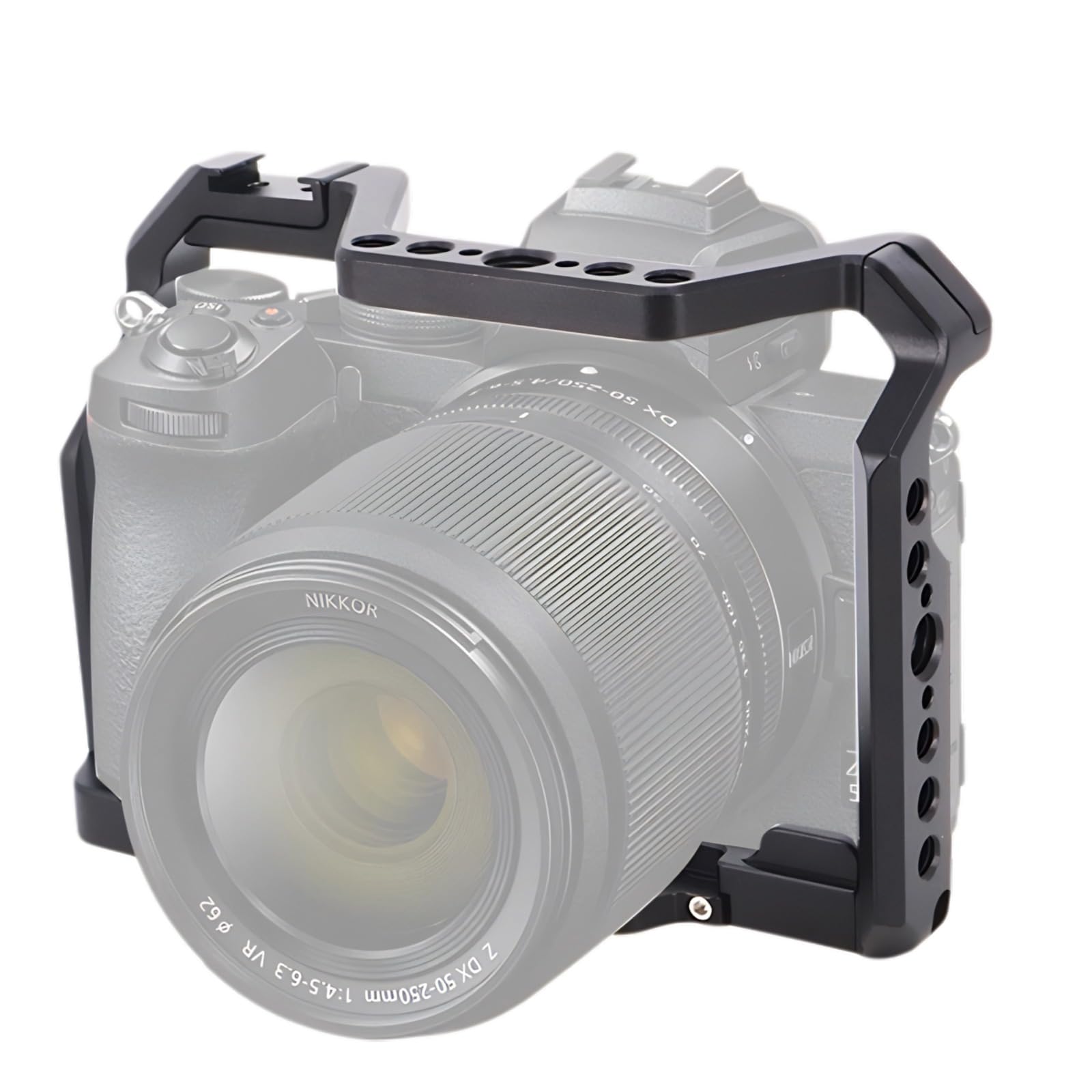 Yoidesu Full Camera Cage For Nikon Z50, Aluminum Alloy Protective Video Camera Rig With 1/4 3/8 Inch Hole Cold Shoe Mount, Vlogging Video Shooting Filmmaking Stabilizer Rig