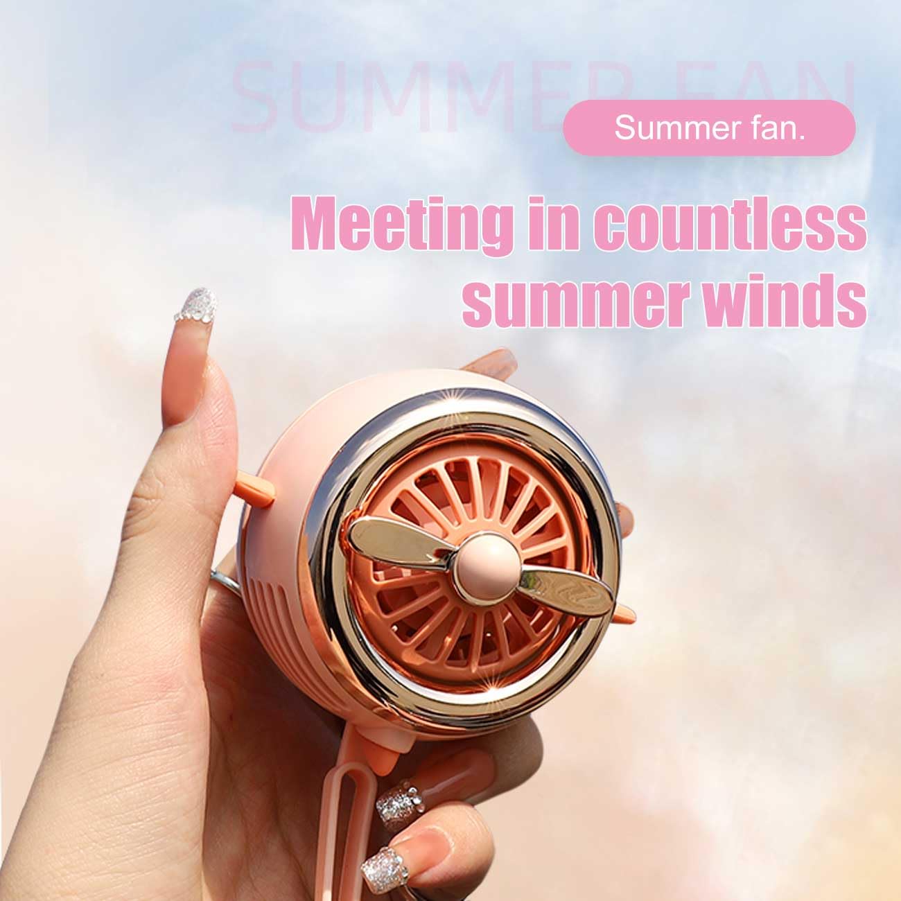 Portable Neck Fan, Mini Handheld Fan Personl Fan Neck With 3 Wind Speed Adjustable, Usb Rechargeable
