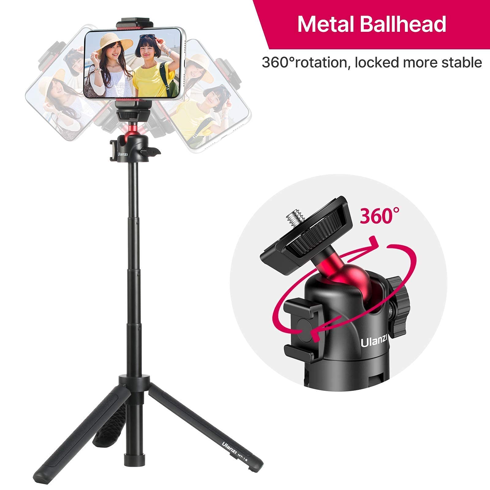 Ulanzi Mt-16 Camera Tripod Stand Holder + Cute Lite Waterproof Light