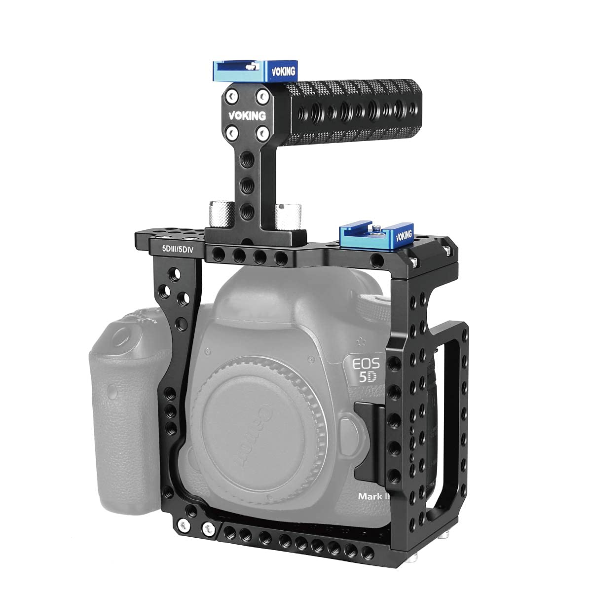 Voking Aluminum Alloy Vk-5D4K Camera Video Cage & Top Handle With Detachable And Top Handle Quick Release Plate Compatible With 5D3 5D4