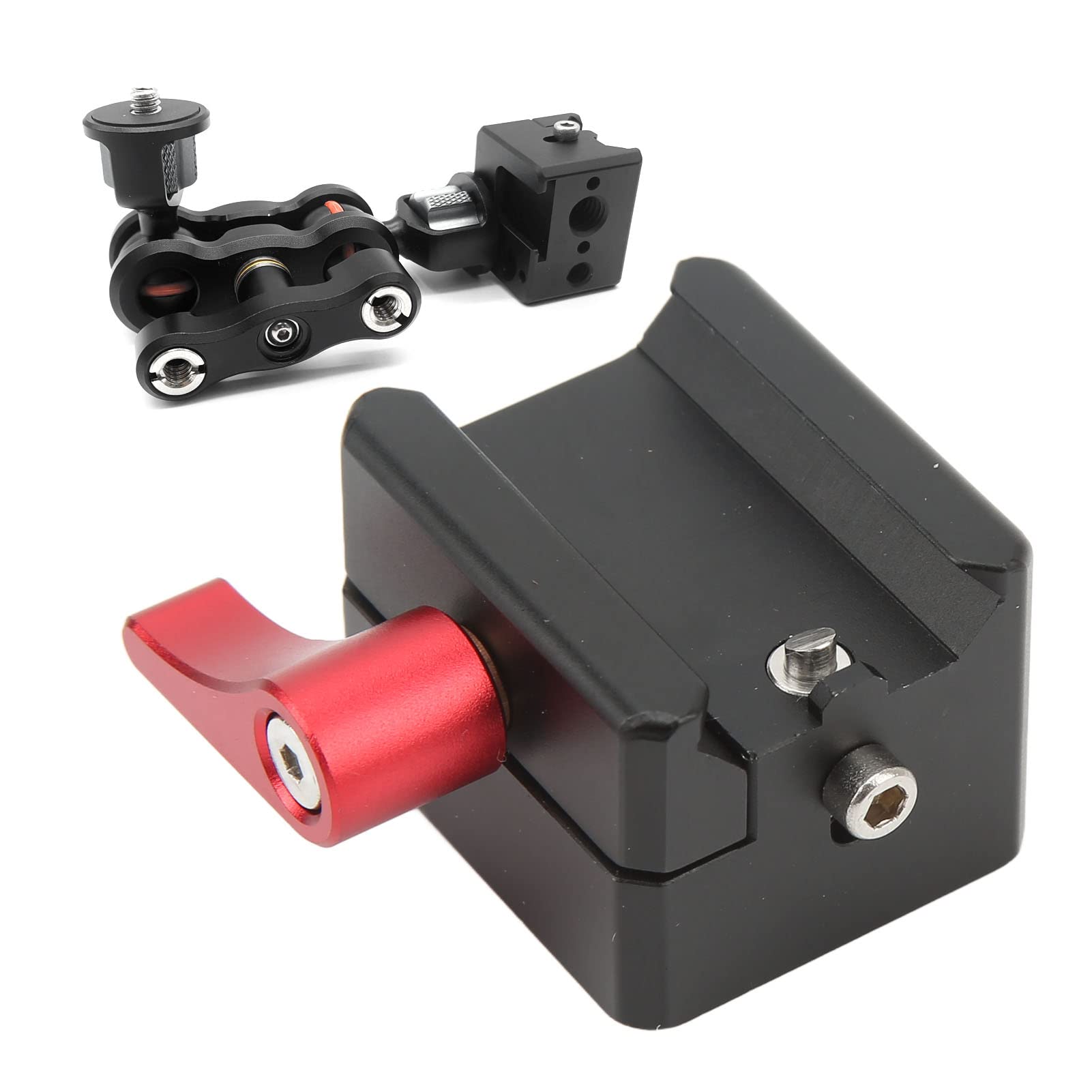 Agatige Clamp Accessory Mount, Clamp Mount Stabilizer Chute Expansion Mount 1/4 Inch 3/8 Inch Cold Shoe Monitor Expansion For Ronin Rs3 Rs3 Pro Rs2 Rsc2